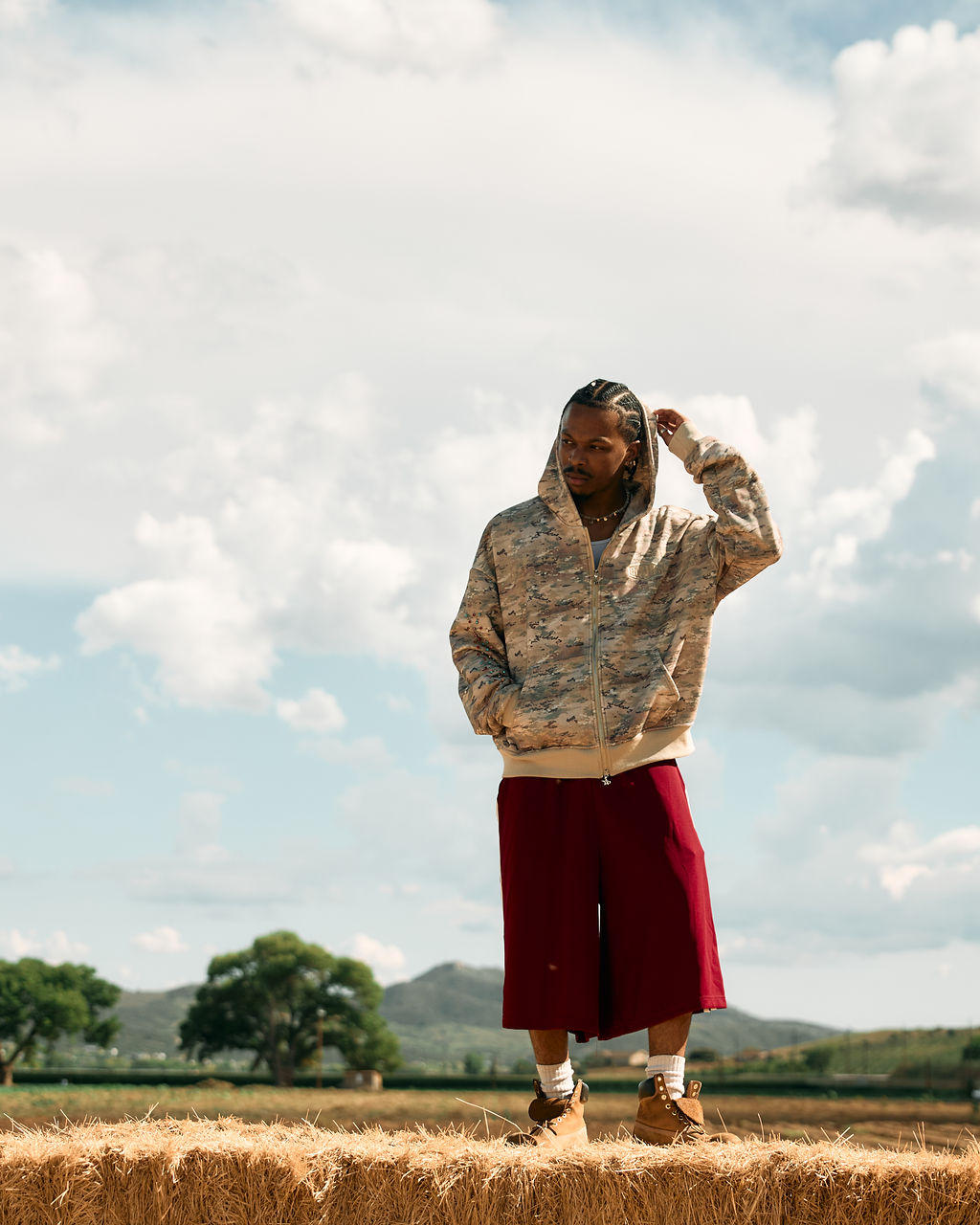 CRYSTAL CACTUS ZIP HOODIE - CAMO