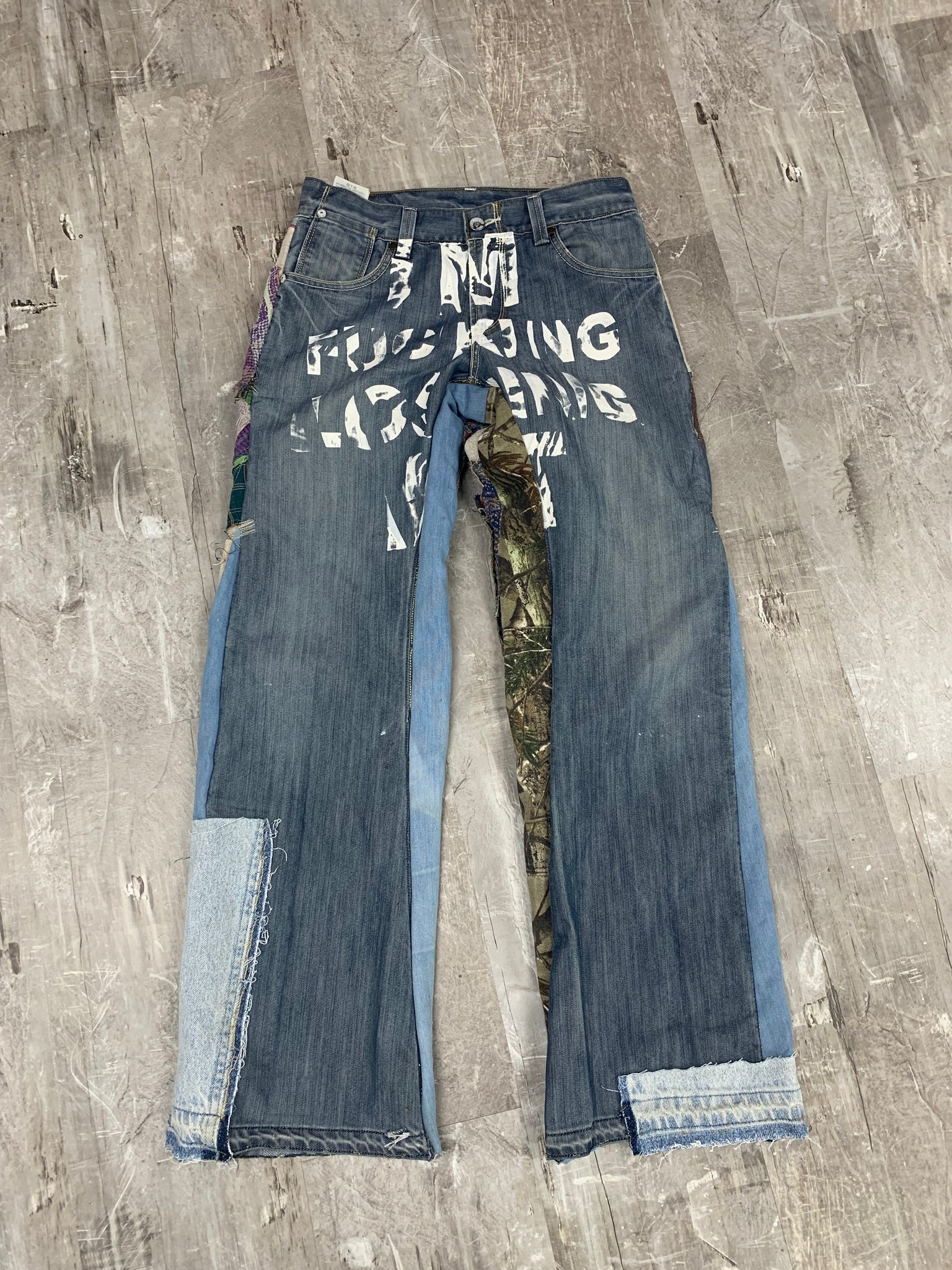 Boro Patch Flare Jeans- 30x32