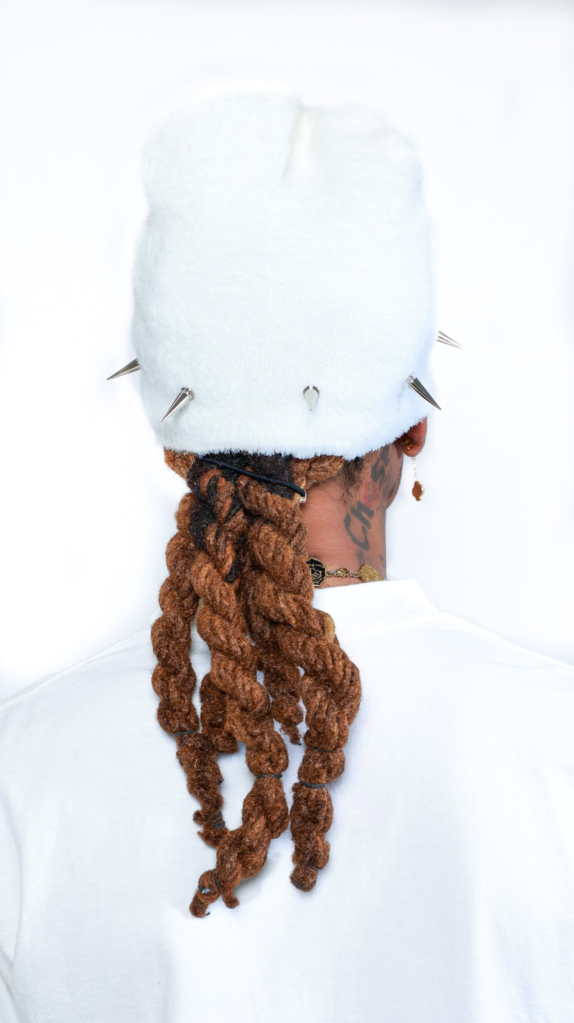 Spiked Mohair Beanie White