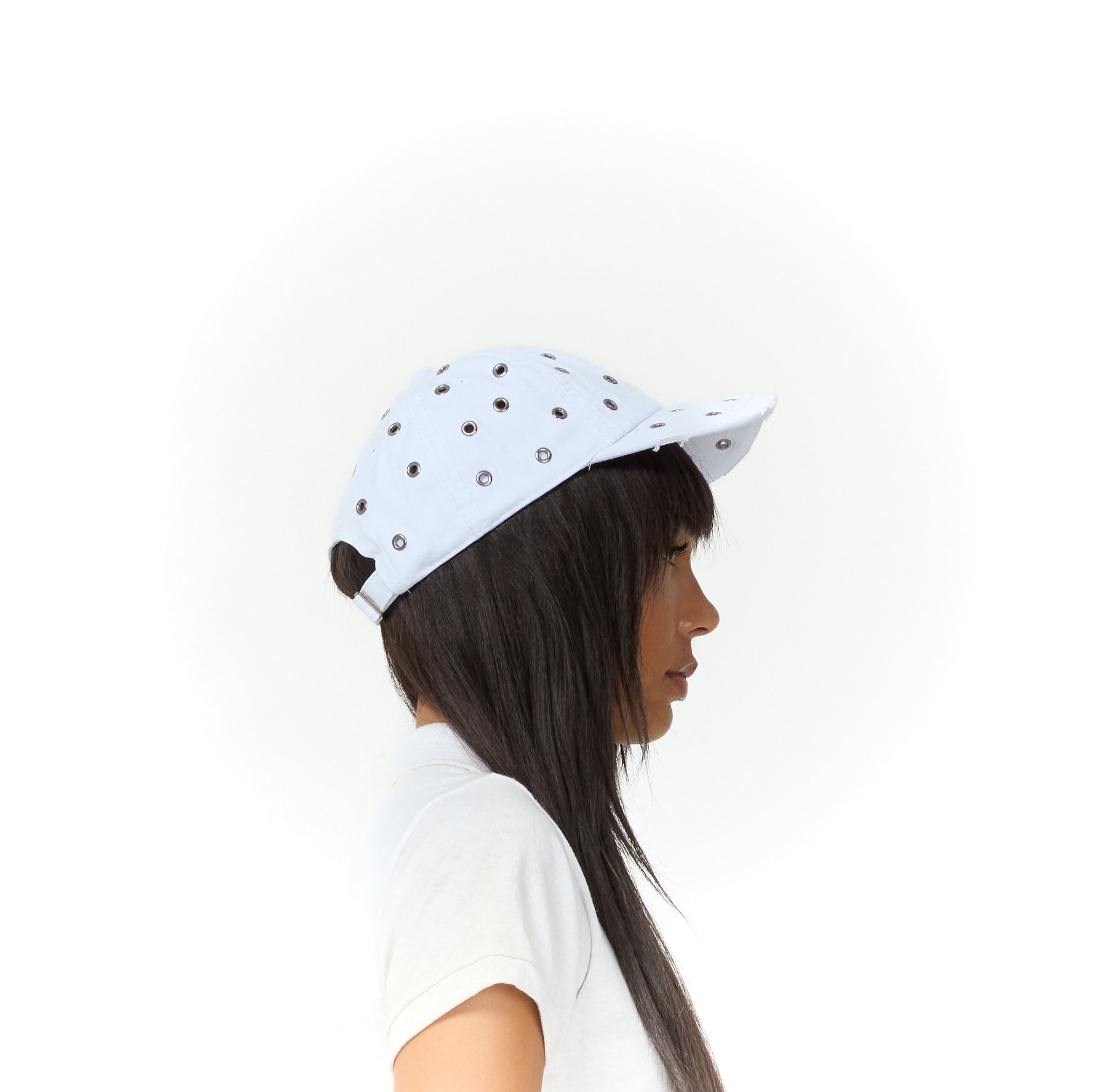 White Metal Stabbed Hats