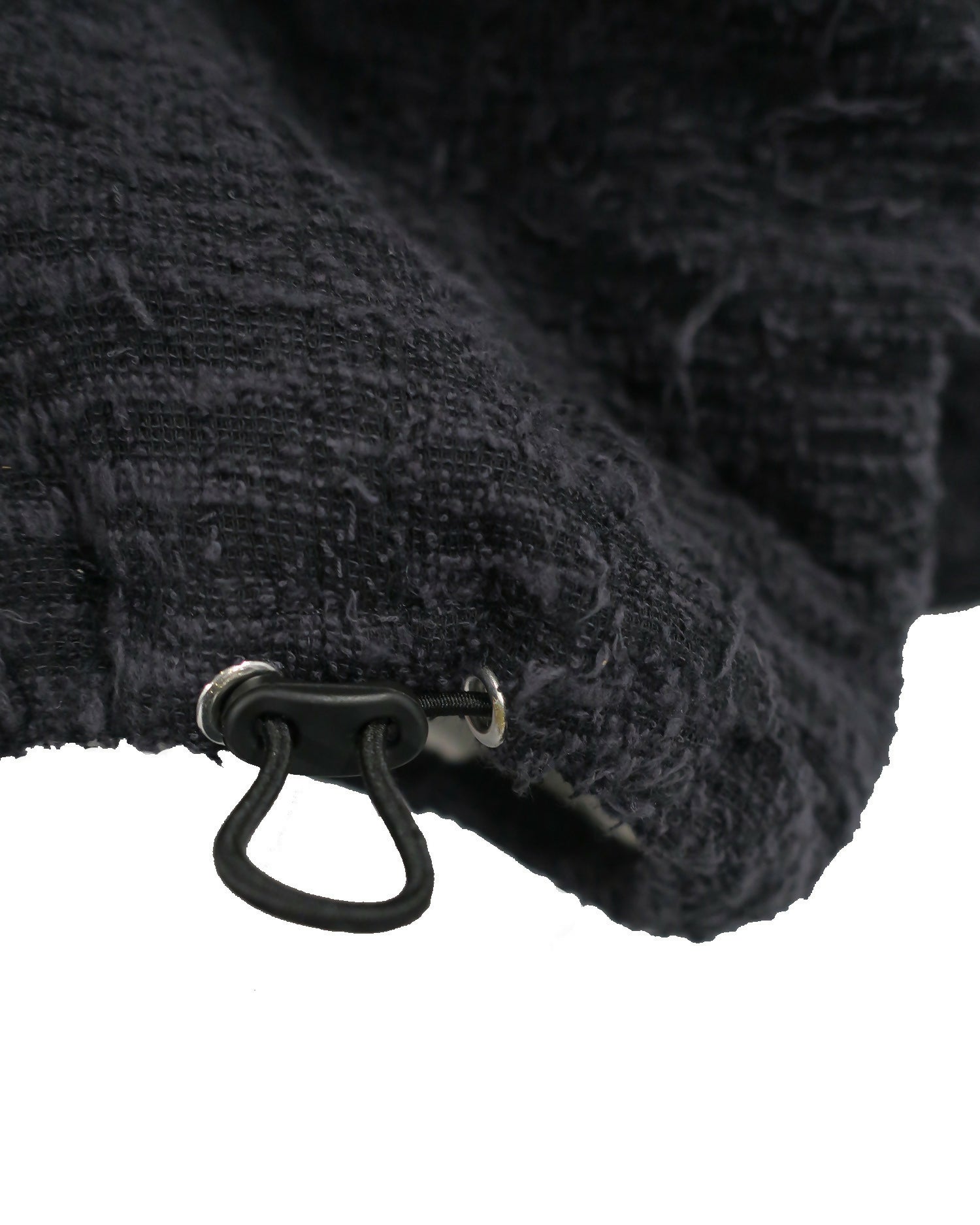 【PRE-ORDER】DISTRESSED FABRIC 4-TUCK TROUSERS / BLACK