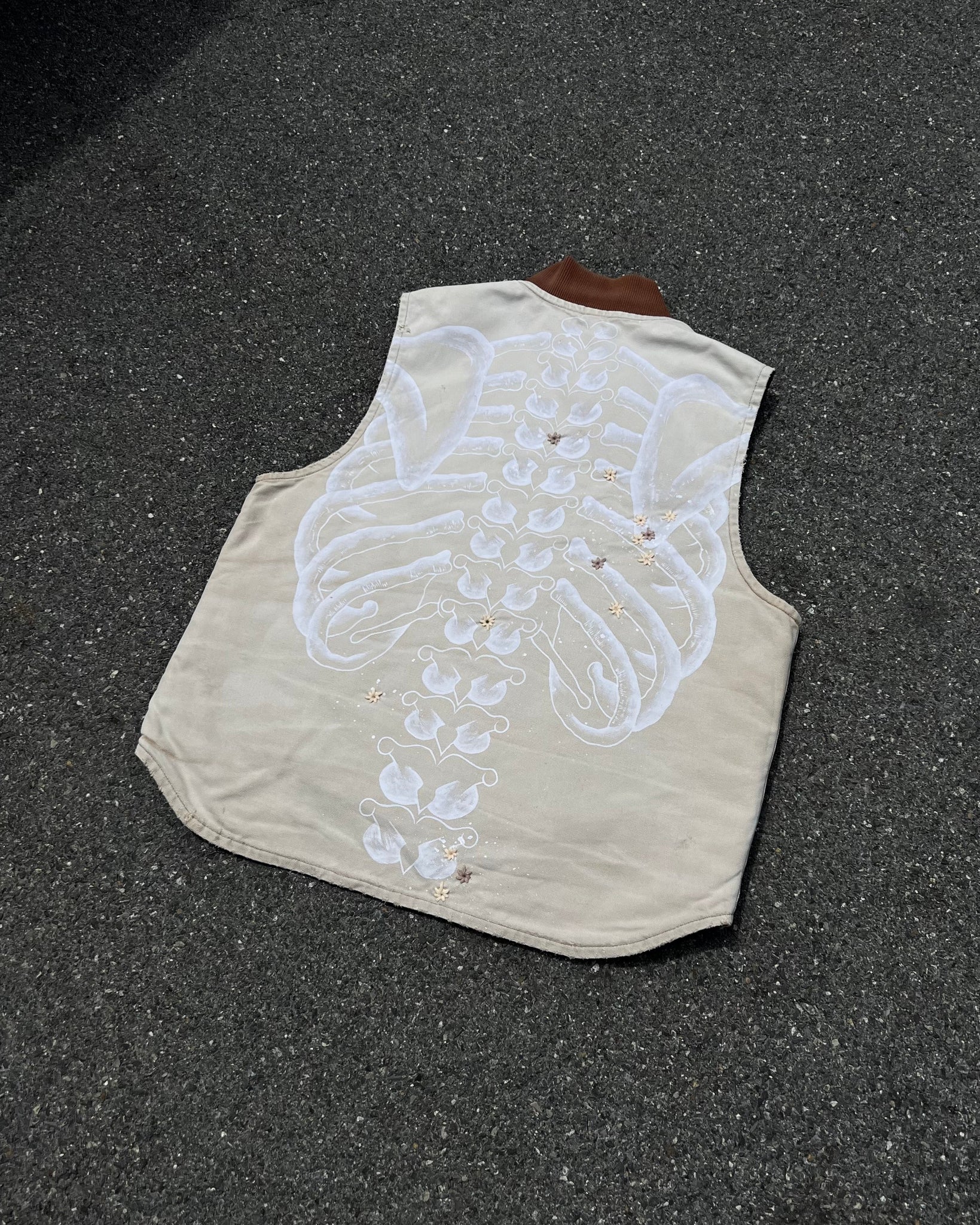 ""SKELETON "Tan Faded Vest ☠️☠️