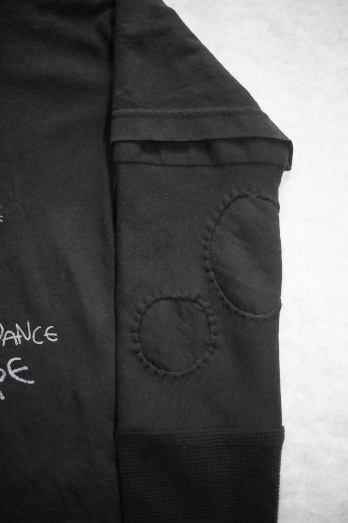 "Dance Here" Reconstructed Layered Long-Sleeve T-Shirt (Black)