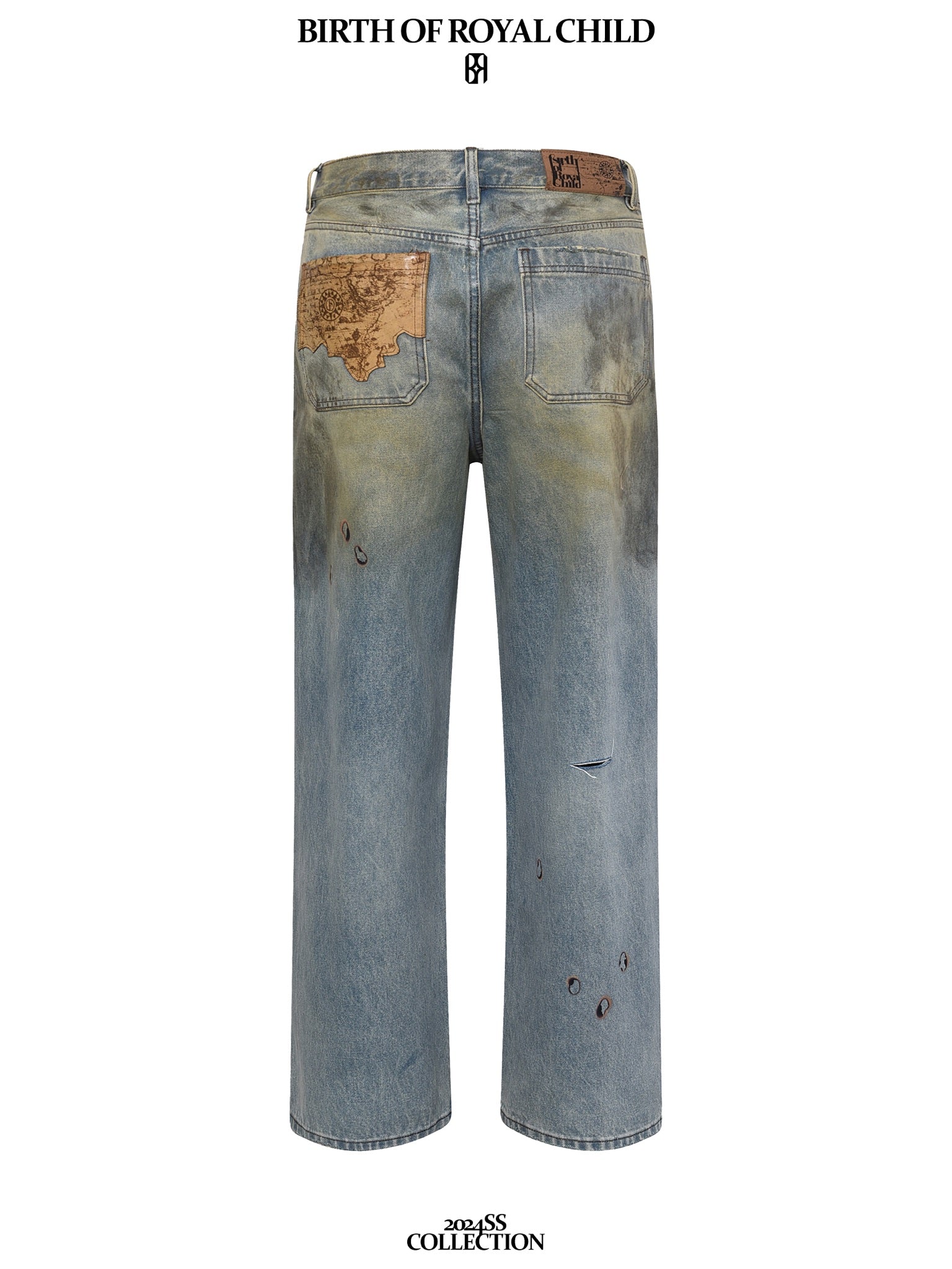 【birthofchild】Dirty-Washed Brushing Wax Baggy Denim Dirty-Washed Brushing Wax Baggy Denim – Birth Of Royal Child