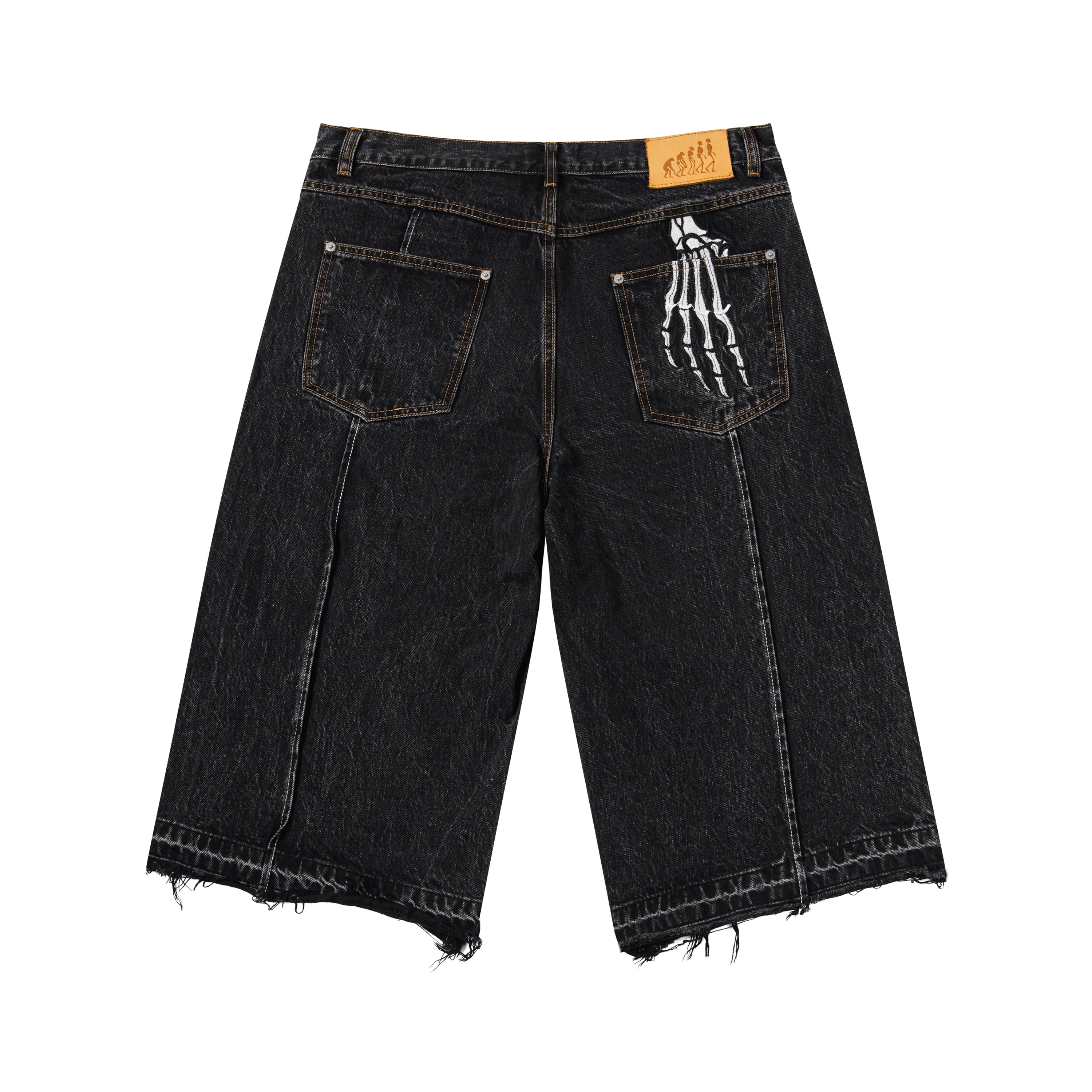 SELVEDGE DENIM SHORTS IN WASHED BLACK