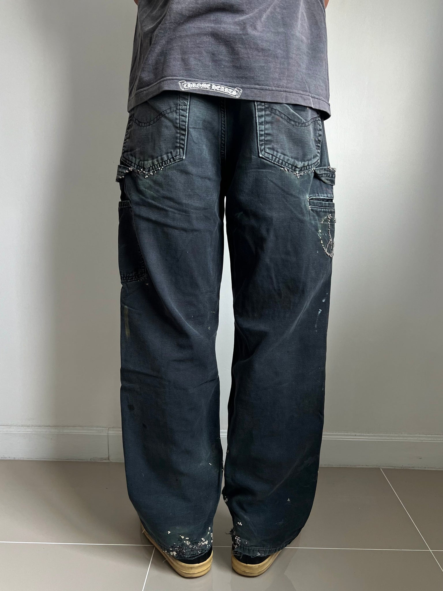 """Embroidered' Dot work pants