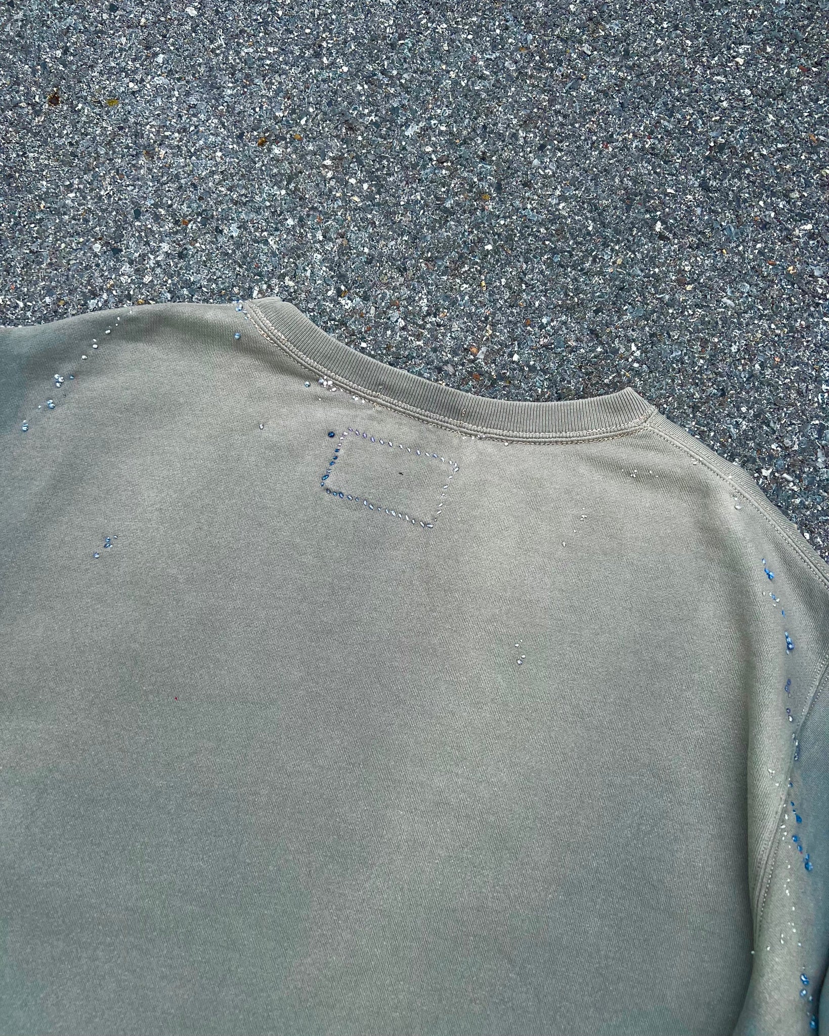 "Embroidered "Dot' Grey Green Sun Faded (POLO)