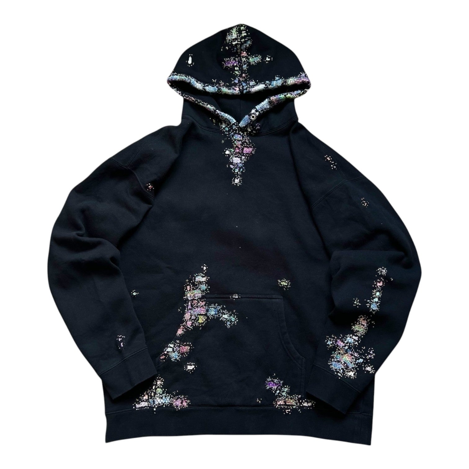 """Embroidered Black Hoodie