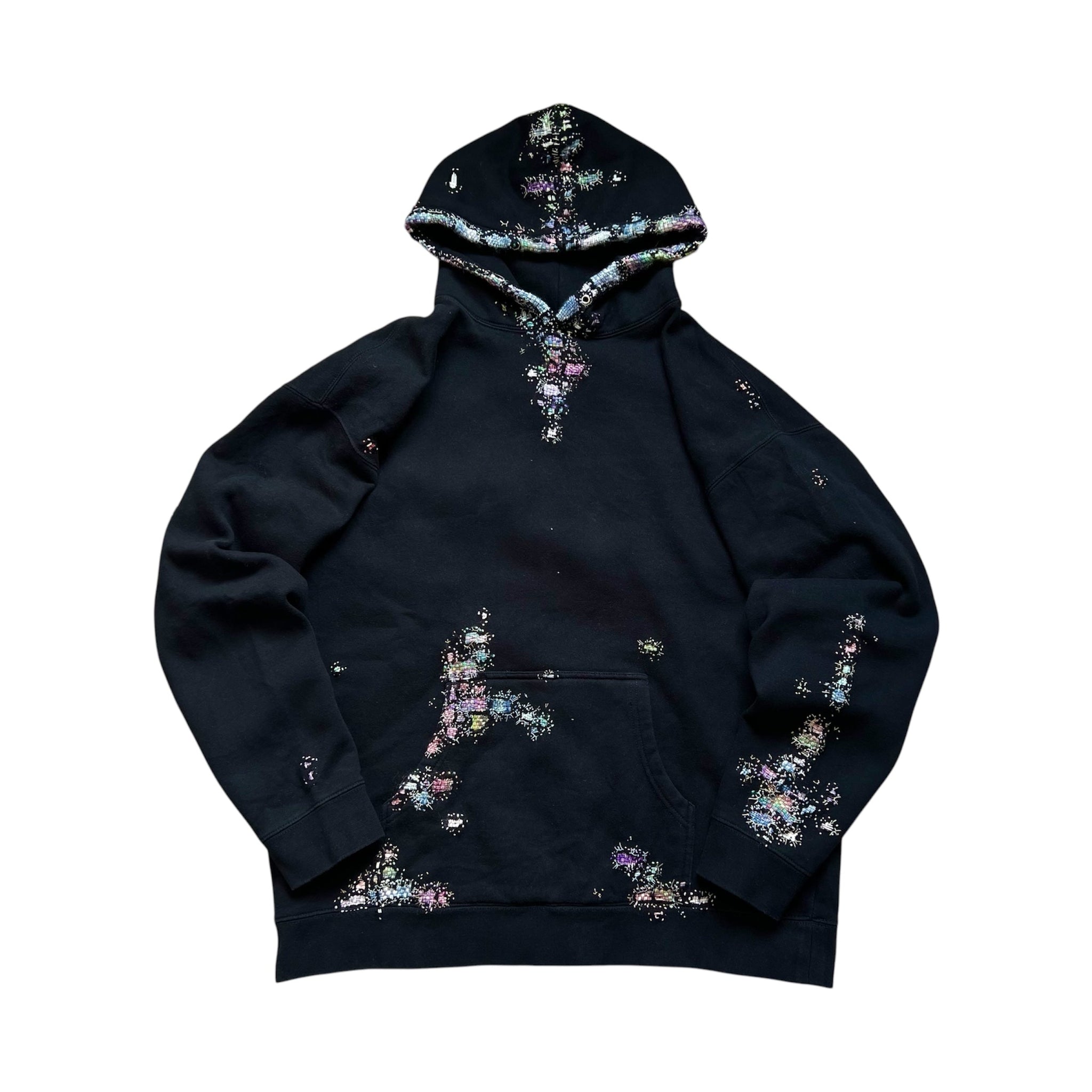 """Embroidered Black Hoodie