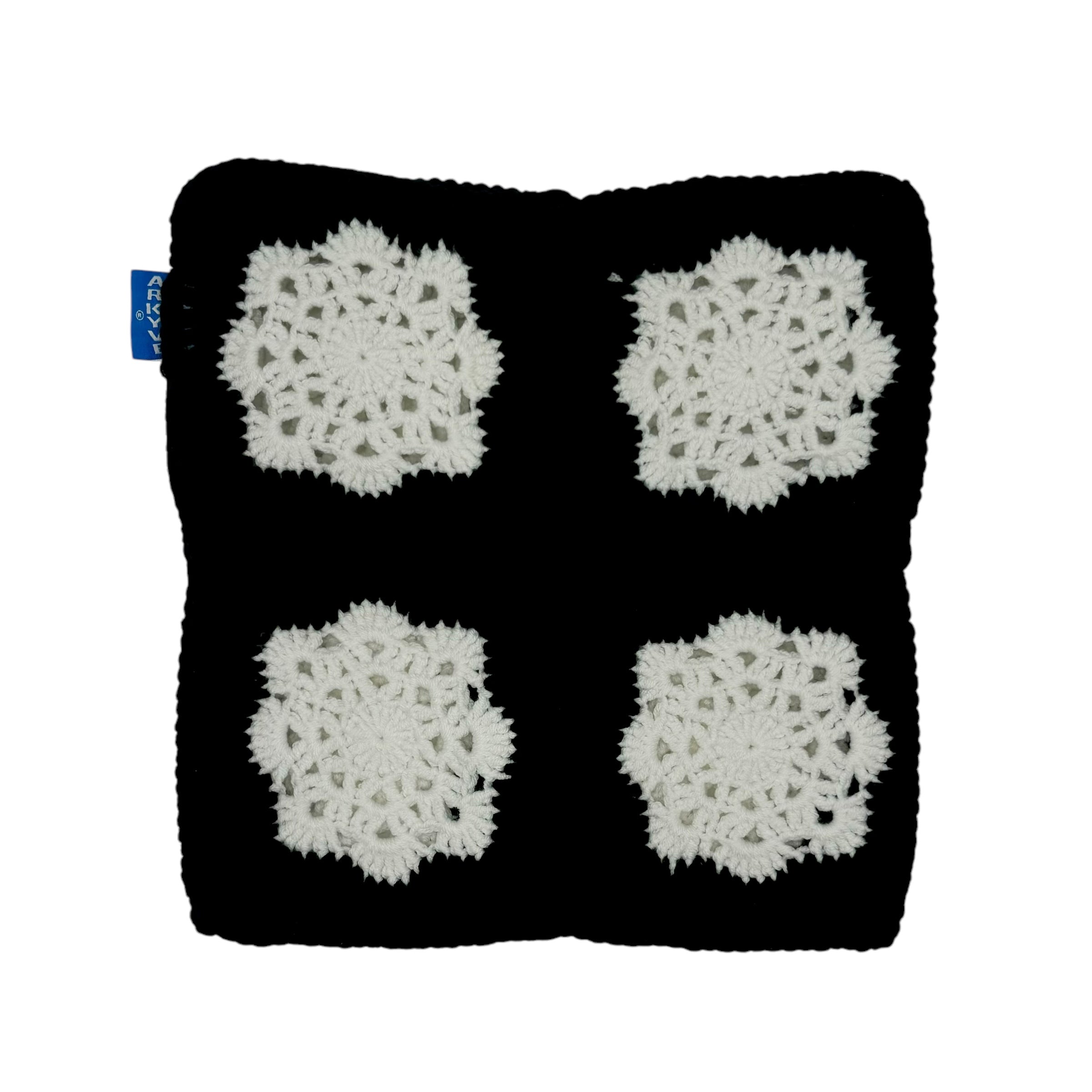 Black Snowflake Crochet Cat Hat