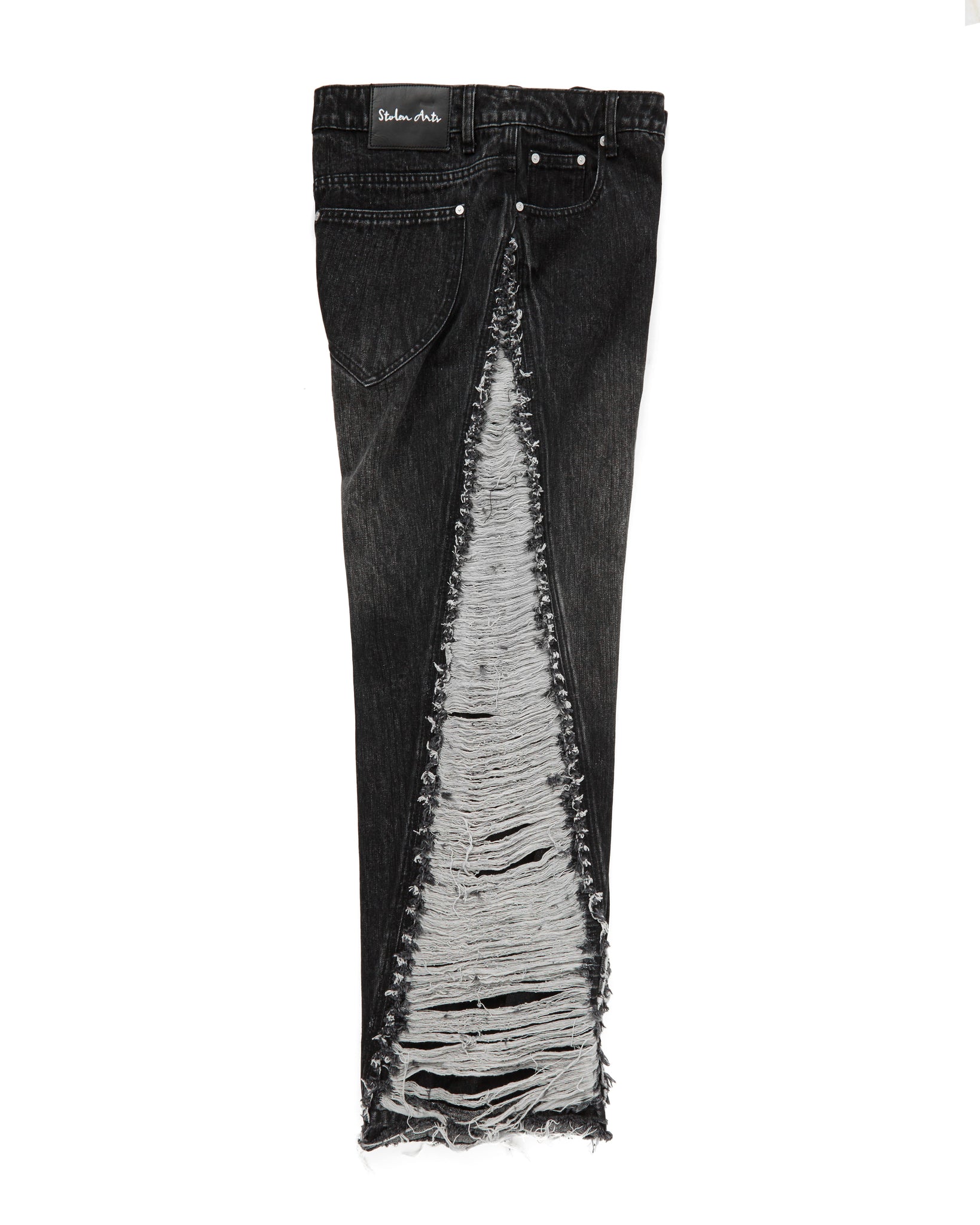 Shredded Black Denim