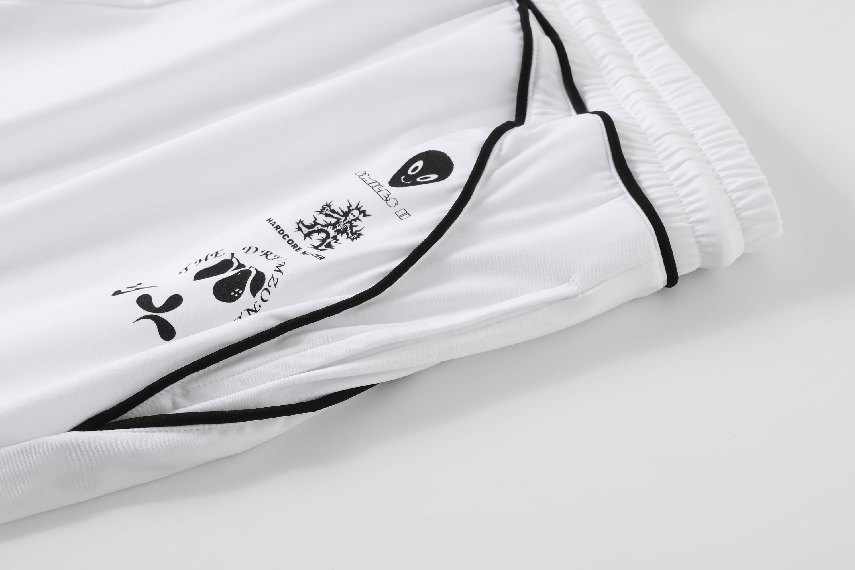 Piped Lux Club Shorts (White)