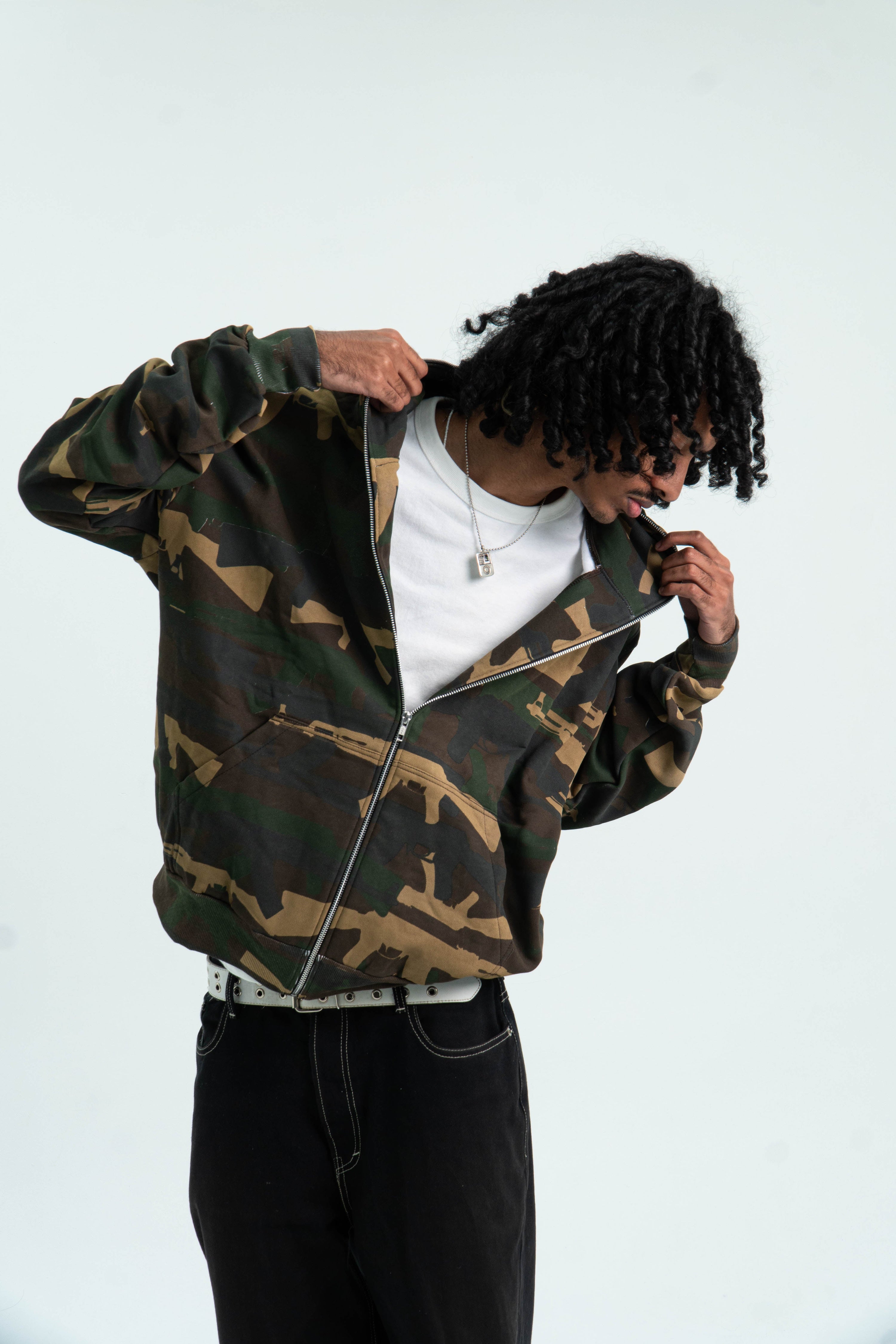 "C.A.M.O V2" FULL-ZIP UP (FOREST)