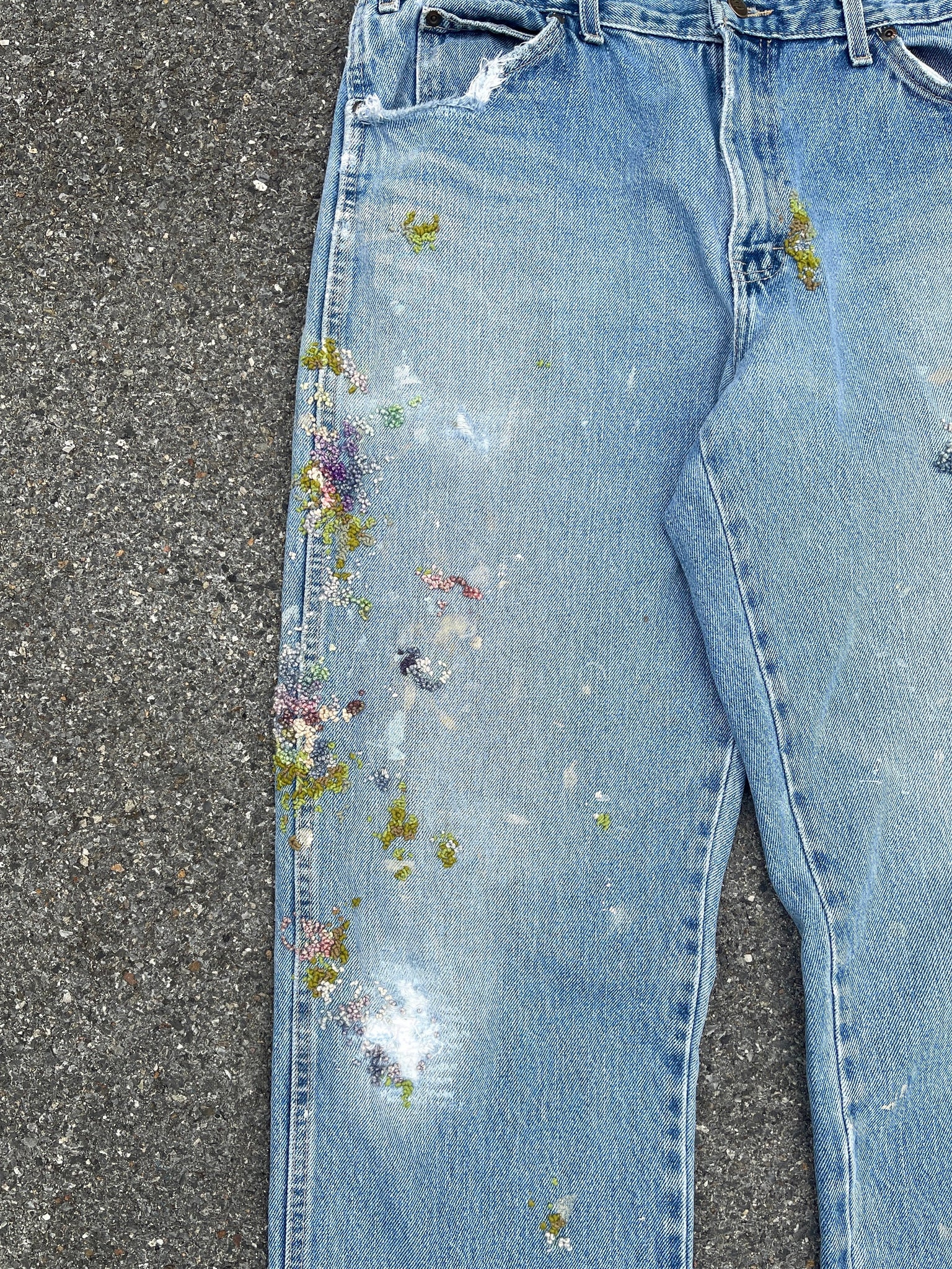 " Embroidered Dot work pants