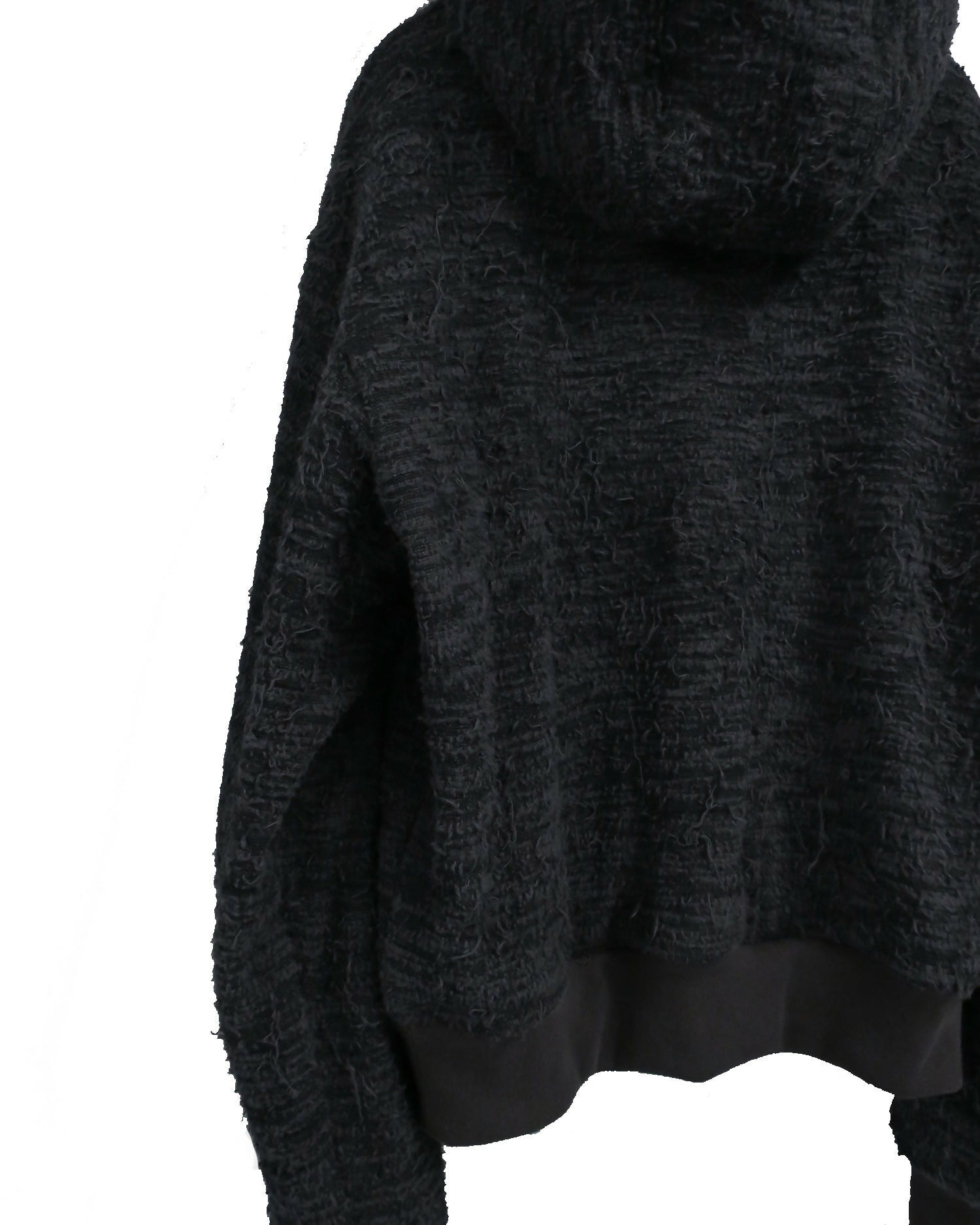 【PRE-ORDER】DISTRESSED FABRIC HOODIE / BLACK