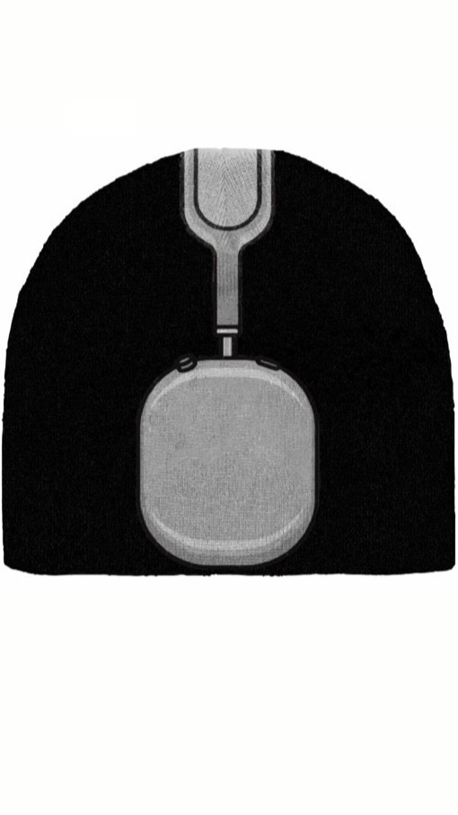Headphone Beanie ( Black )