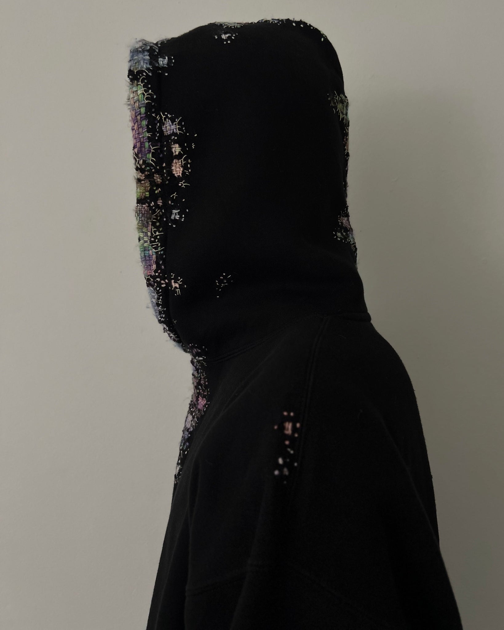 """Embroidered Black Hoodie