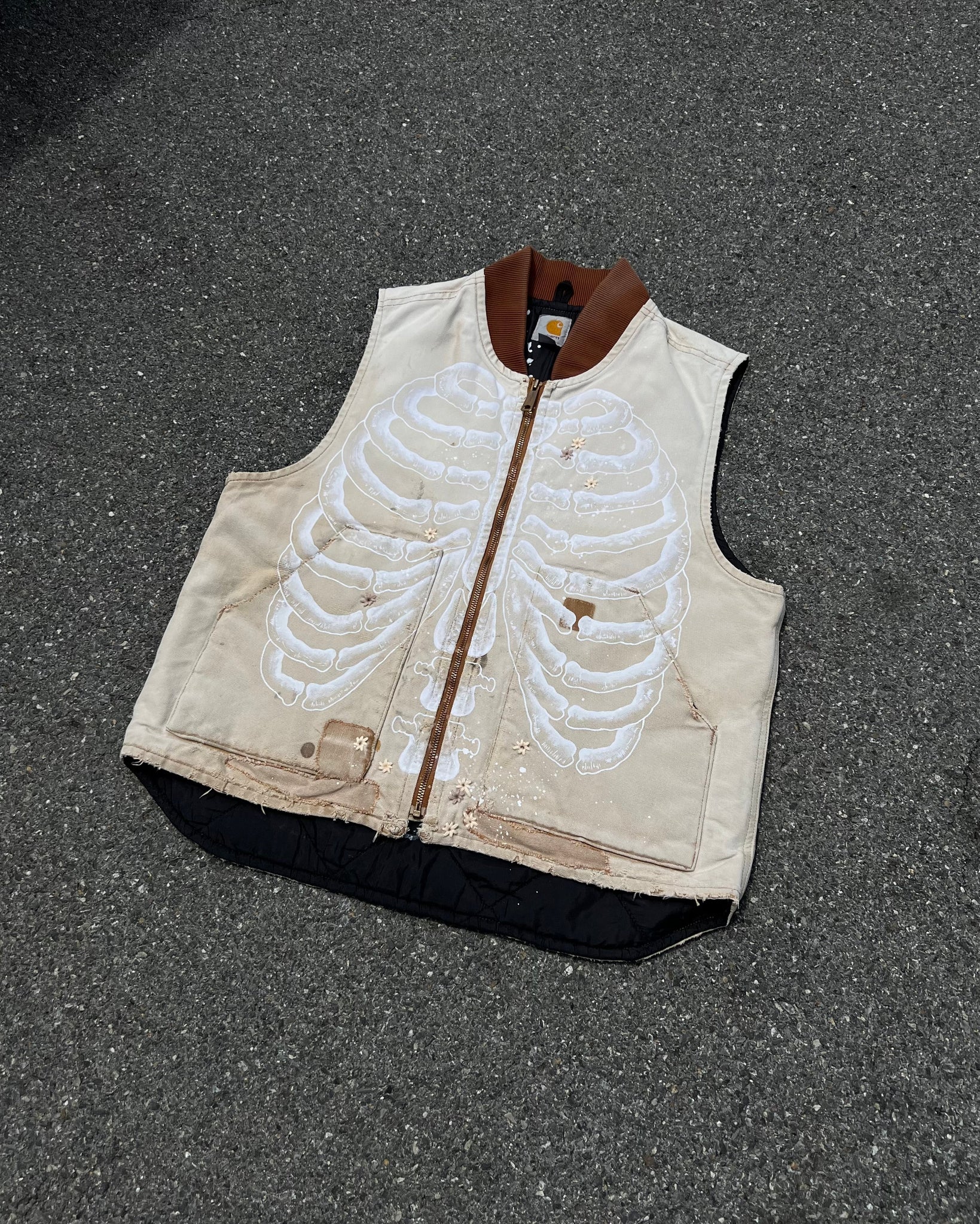 ""SKELETON "Tan Faded Vest ☠️☠️