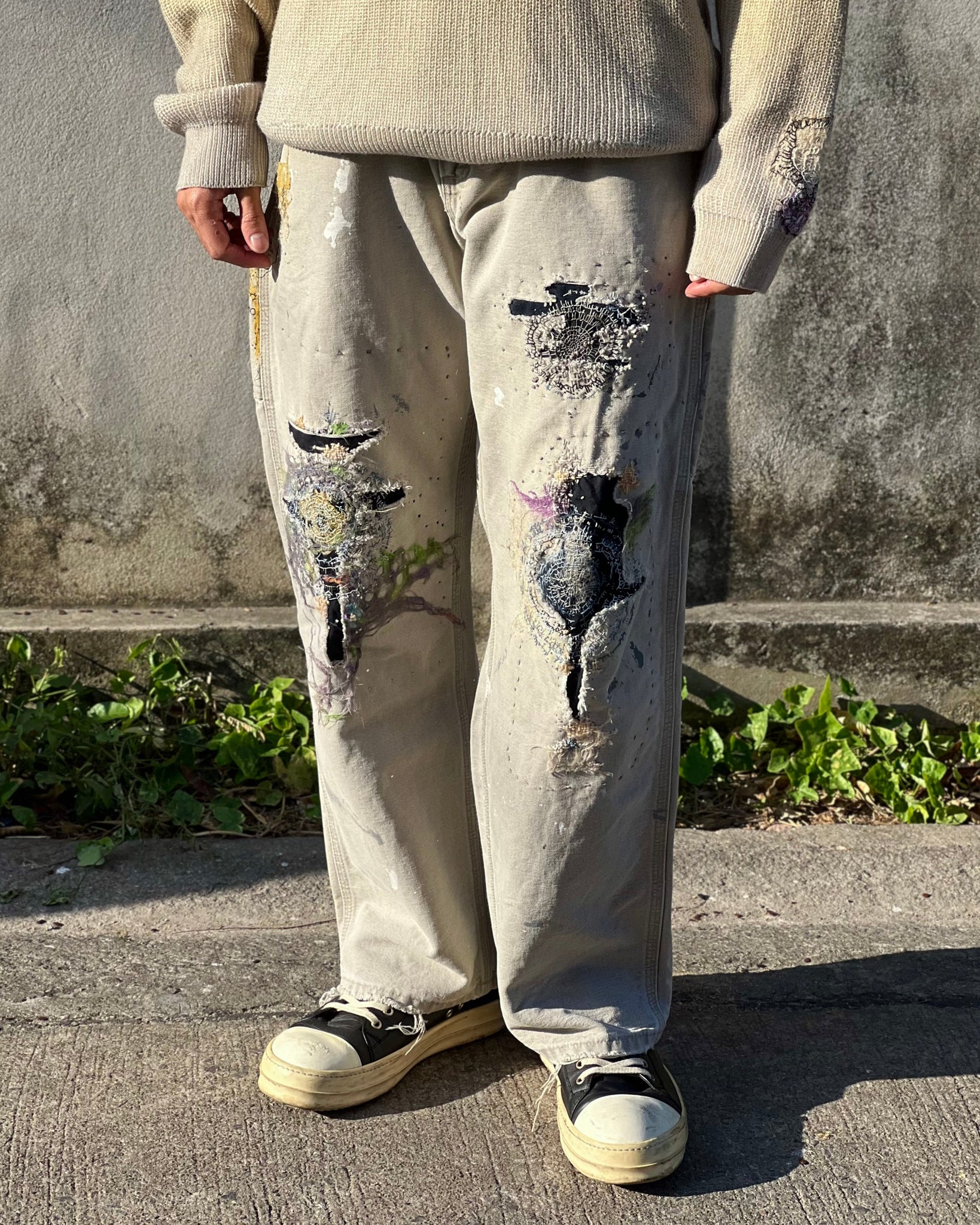 """Embroidered 'work pants