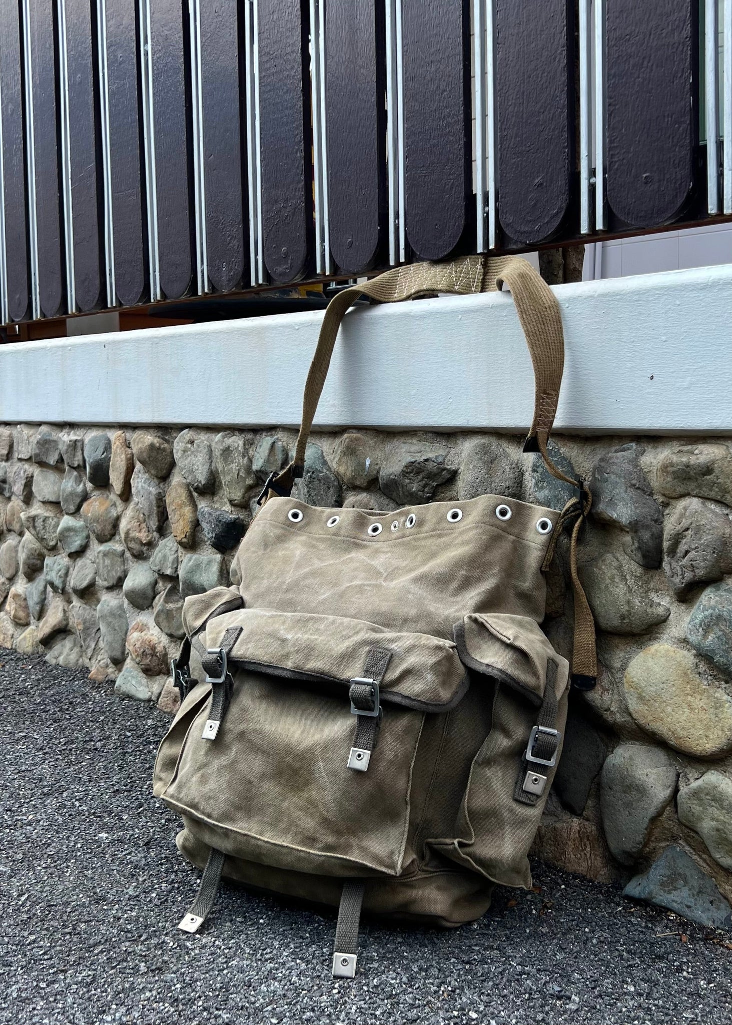 ""Military Canvas Crossbody Bag