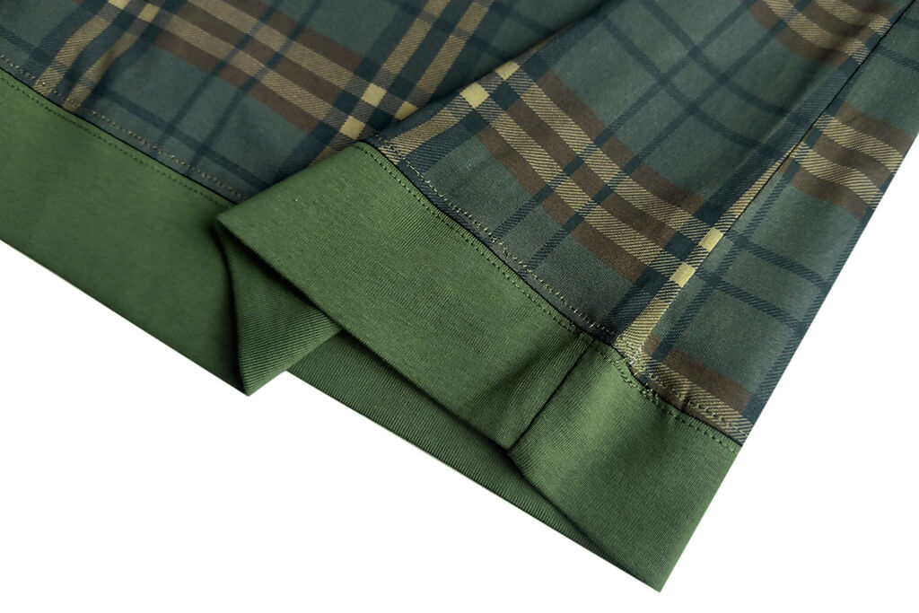 PLAID MONOGRAM ANTI-WAR AK PRINT LONG SLEEVE