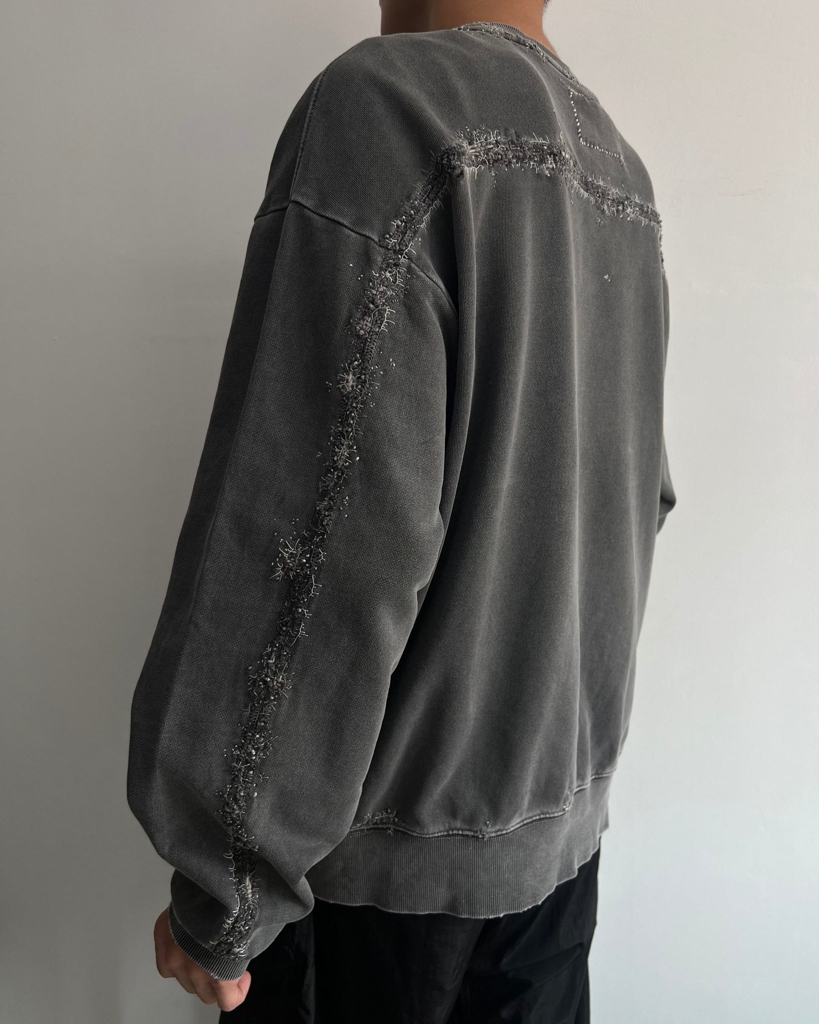 """Embroidered Grey Sweater