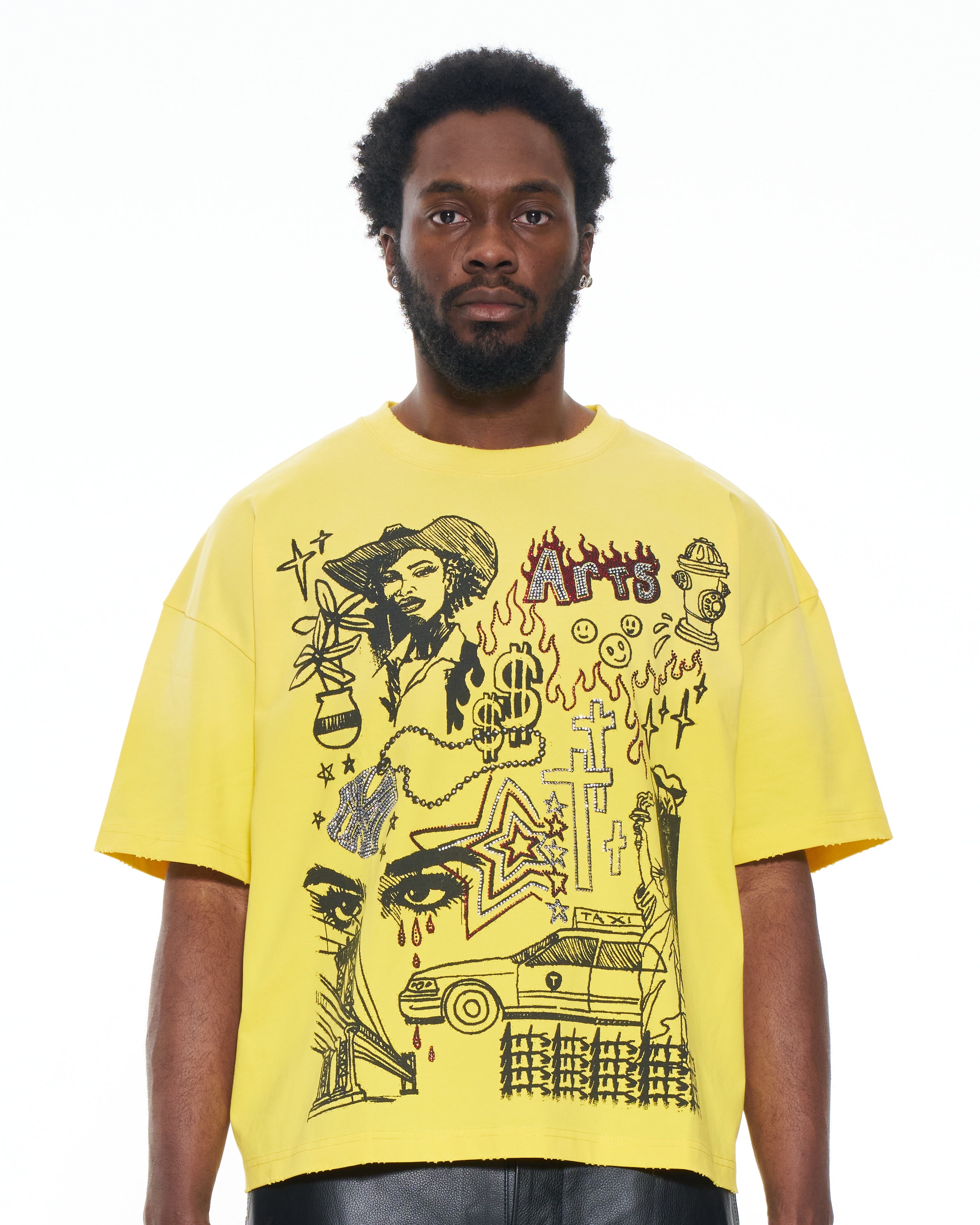 Saints & Sinners Yellow Rhinestone Shirt