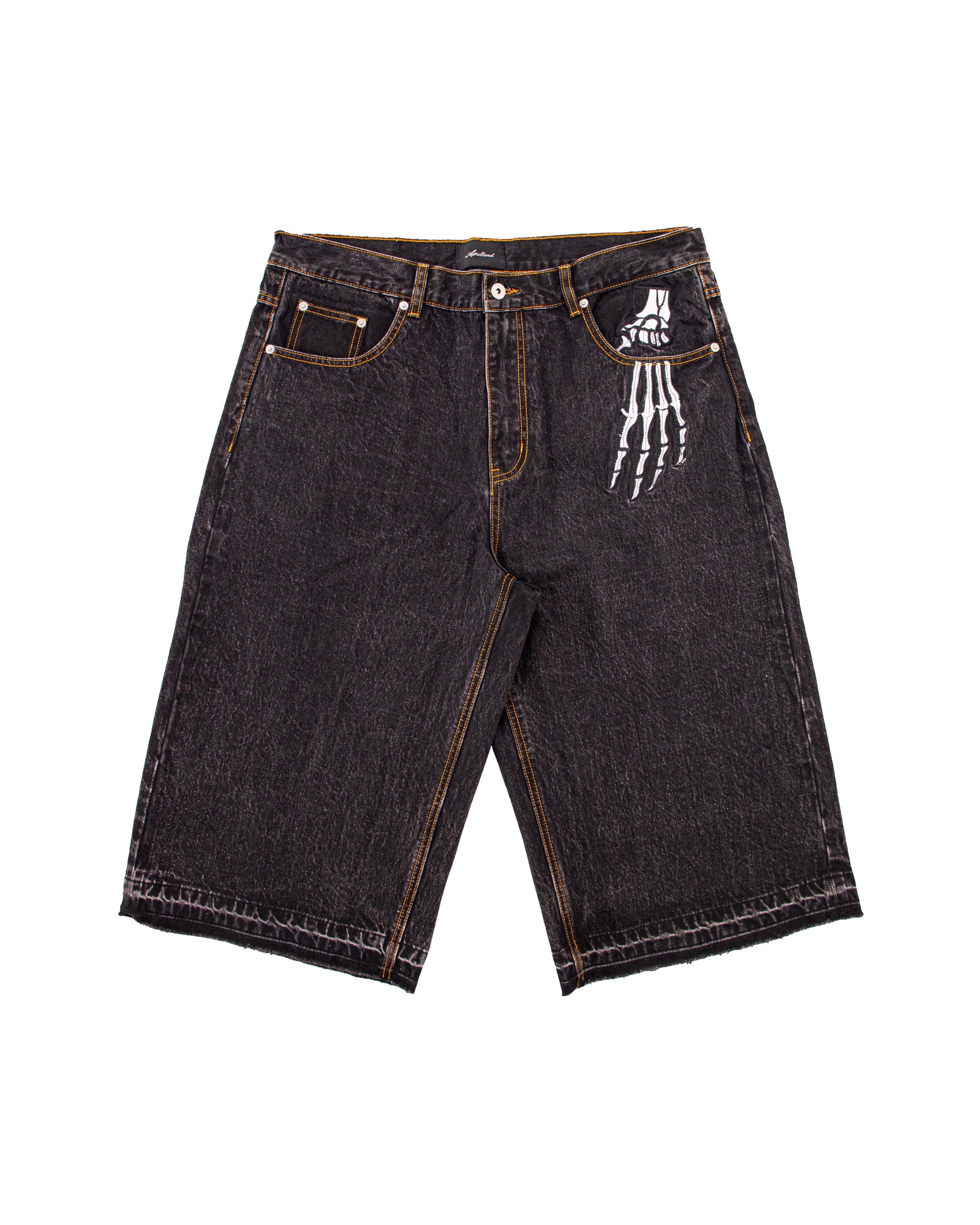 SELVEDGE DENIM SHORTS IN WASHED BLACK