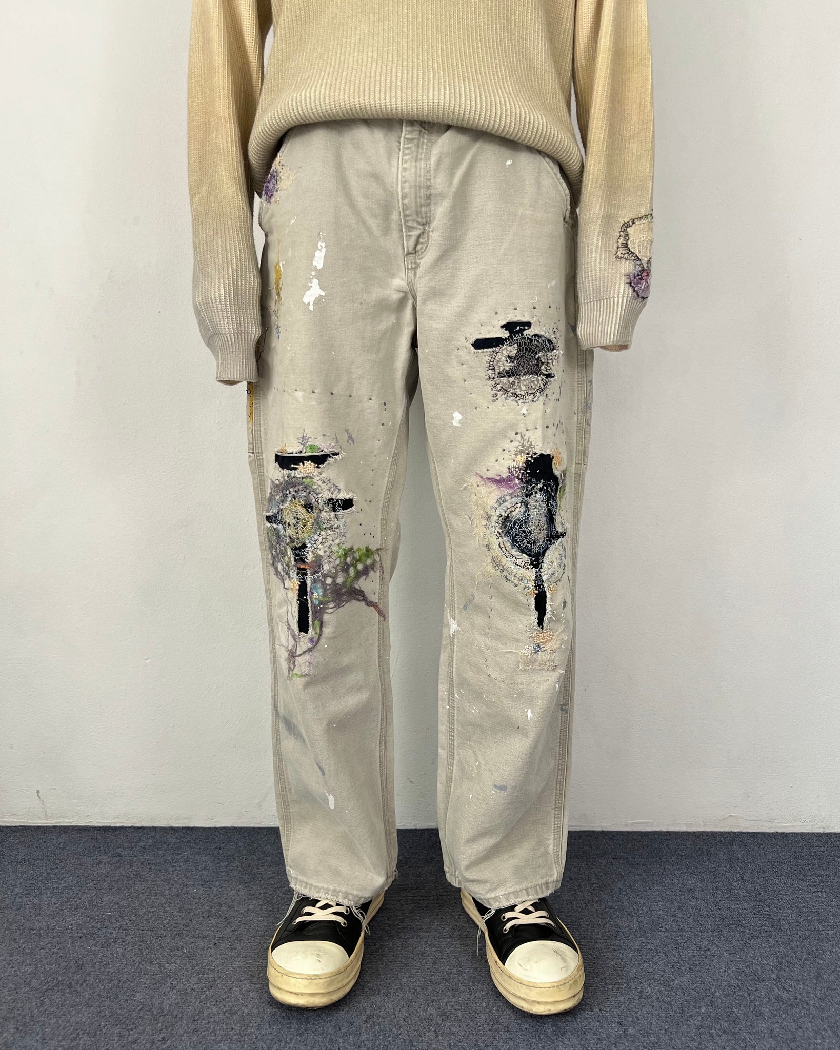 """Embroidered 'work pants