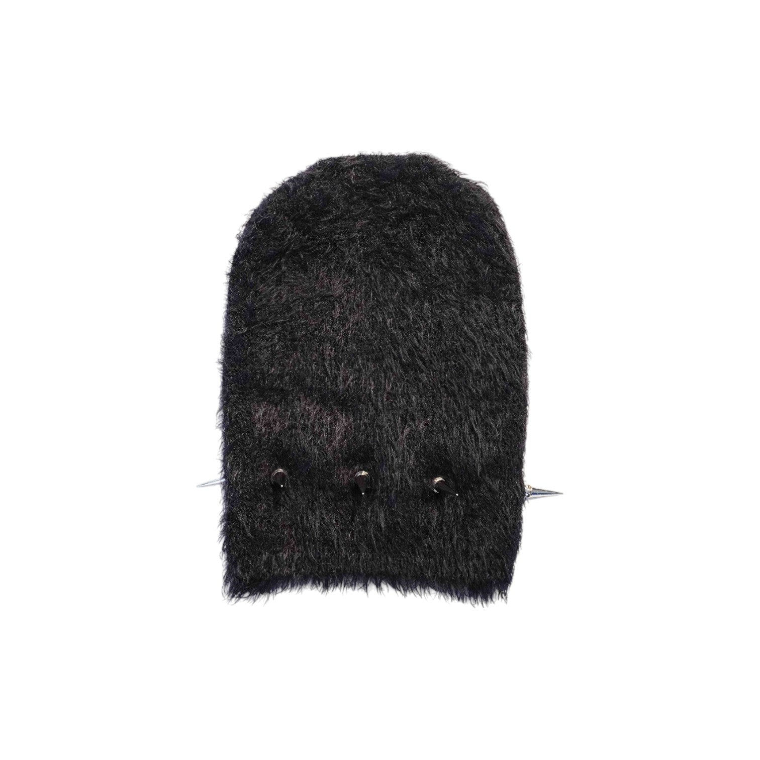 Black Mohair crown Spiked Beanie