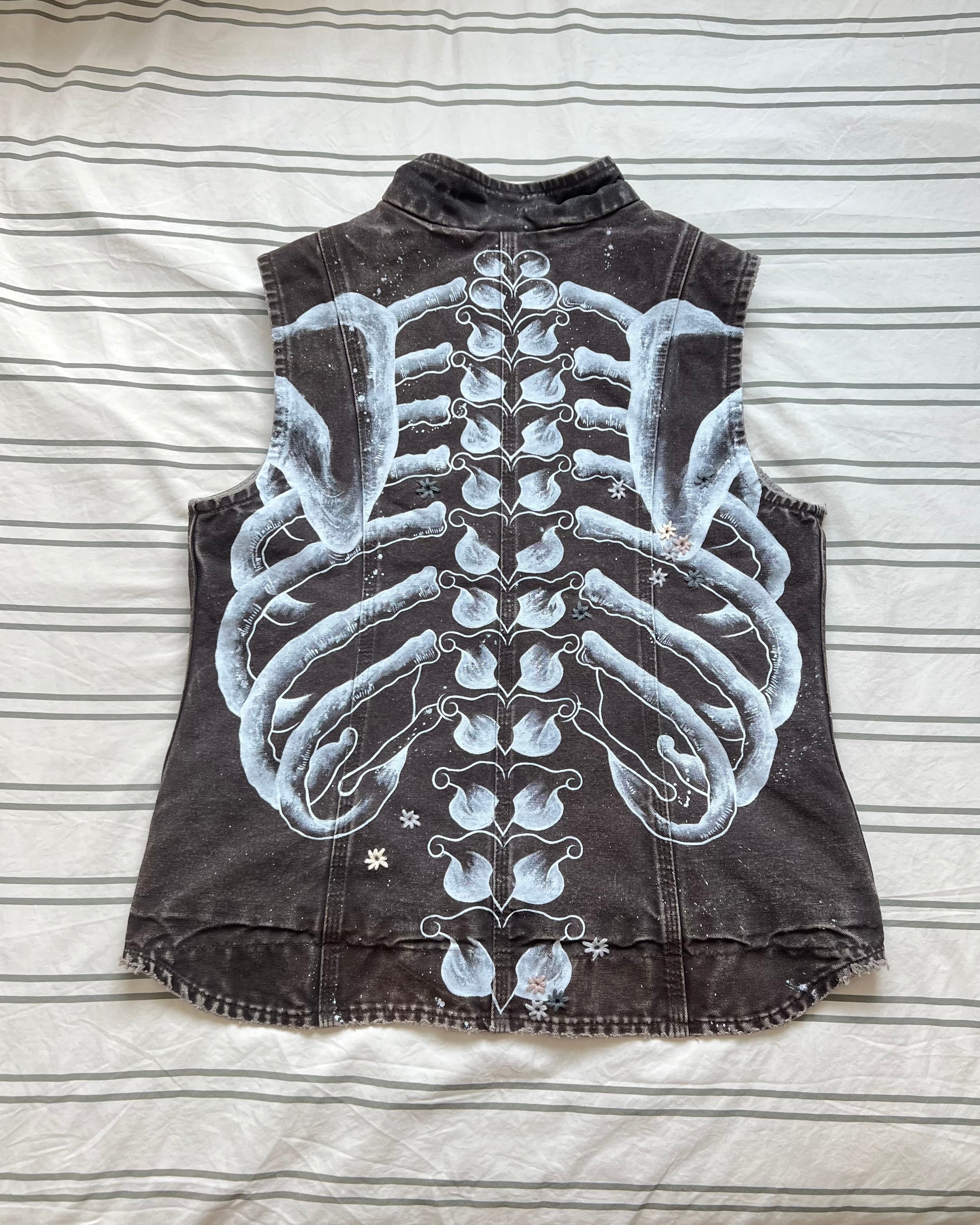 ""SKELETON' Faded Brown Vest