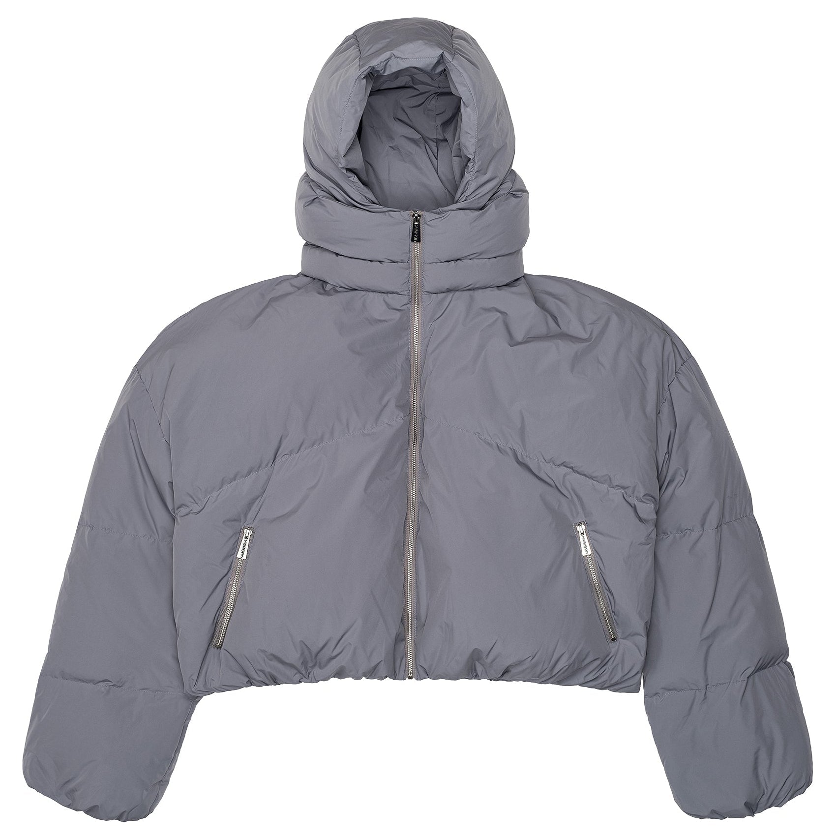 CROPPED DOUBLE NECK BUBBLE (GRAY)