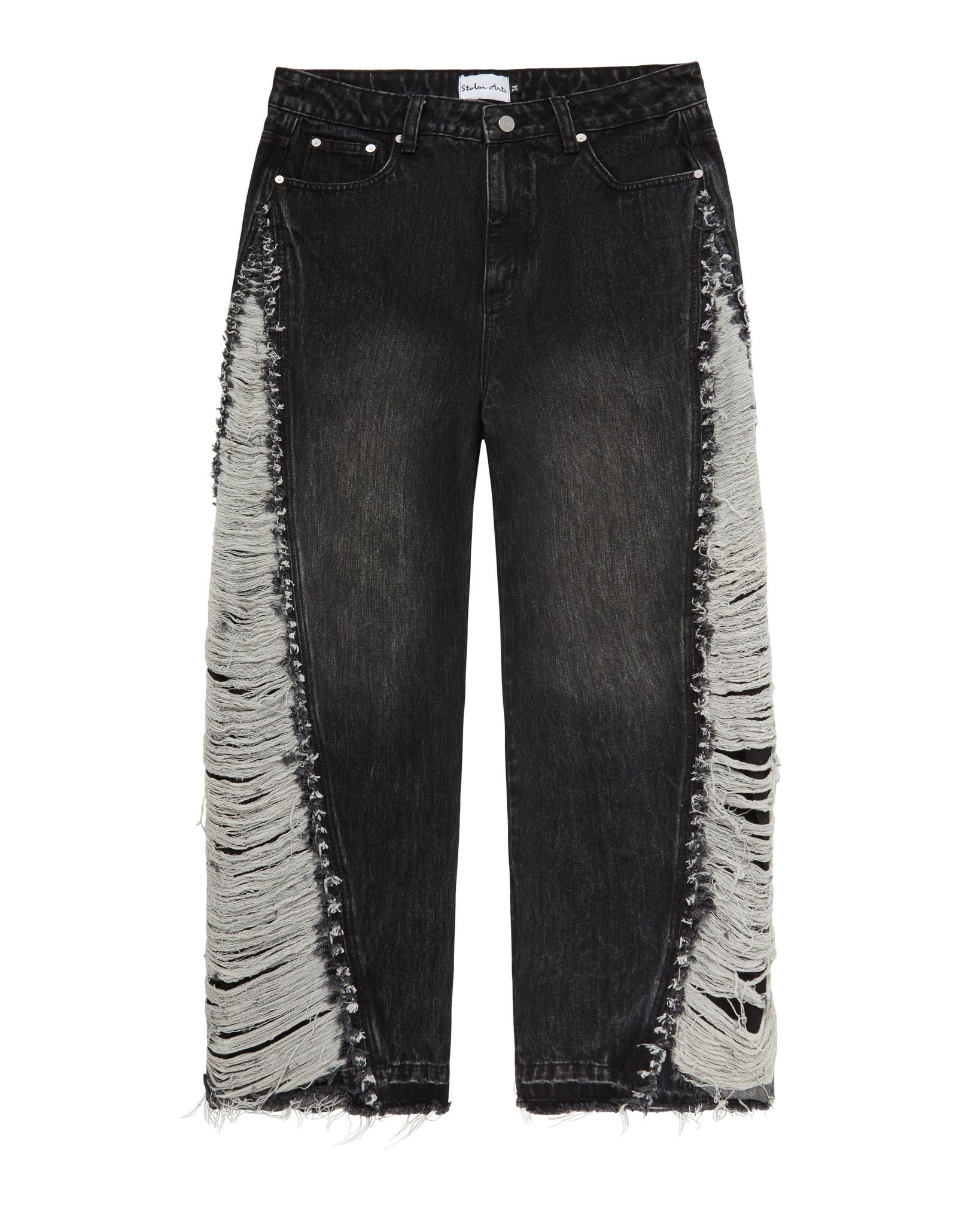 Shredded Black Denim