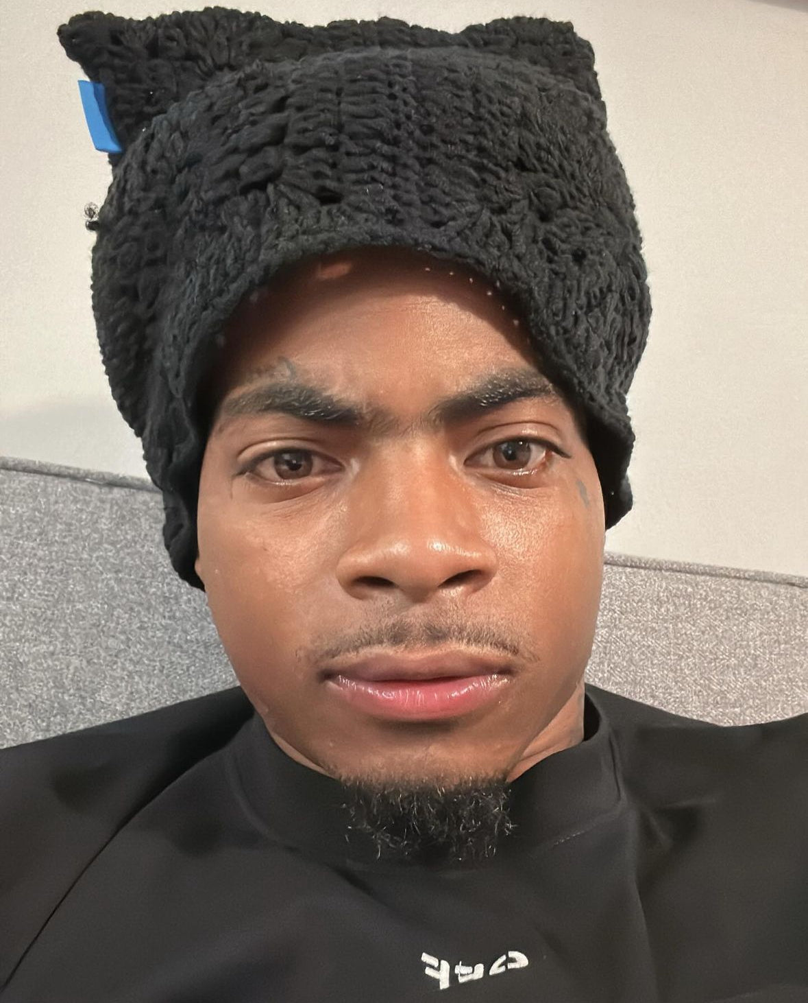 Black Crochet Cat Hat