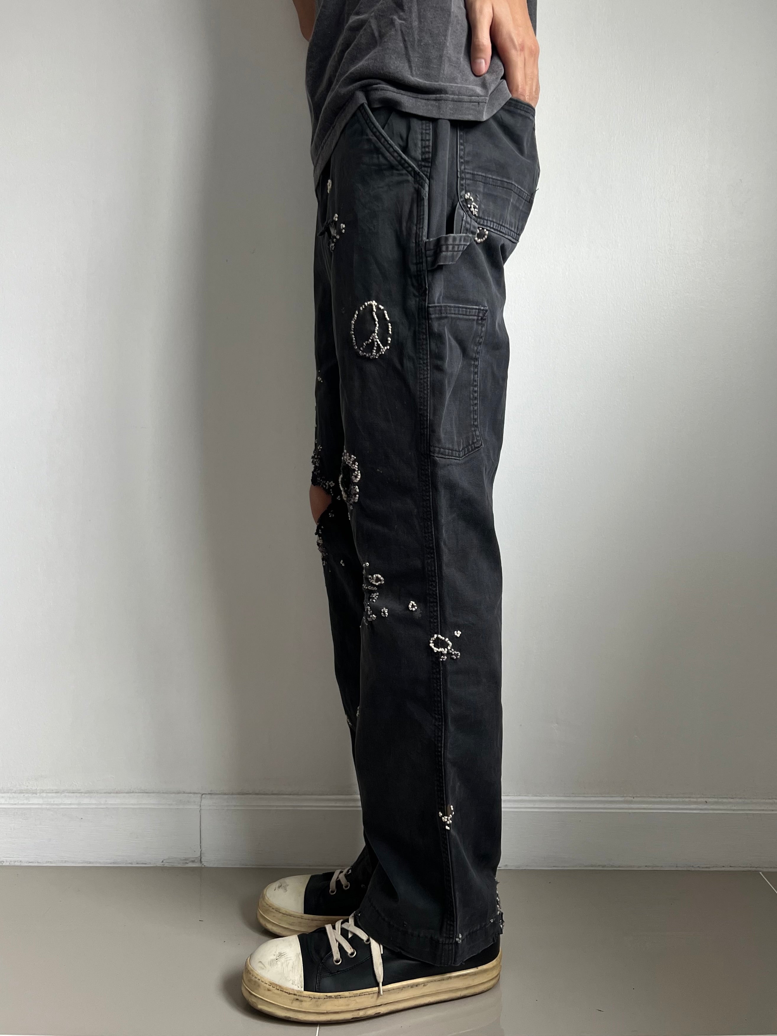 """Embroidered' Dot work pants