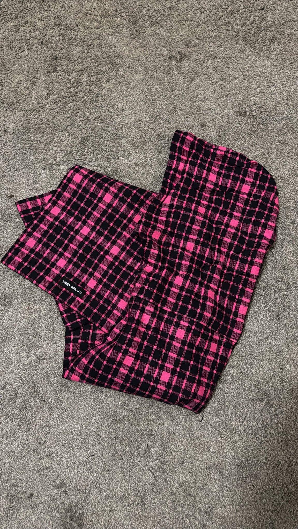 Pink Plaid Scarf-Hood