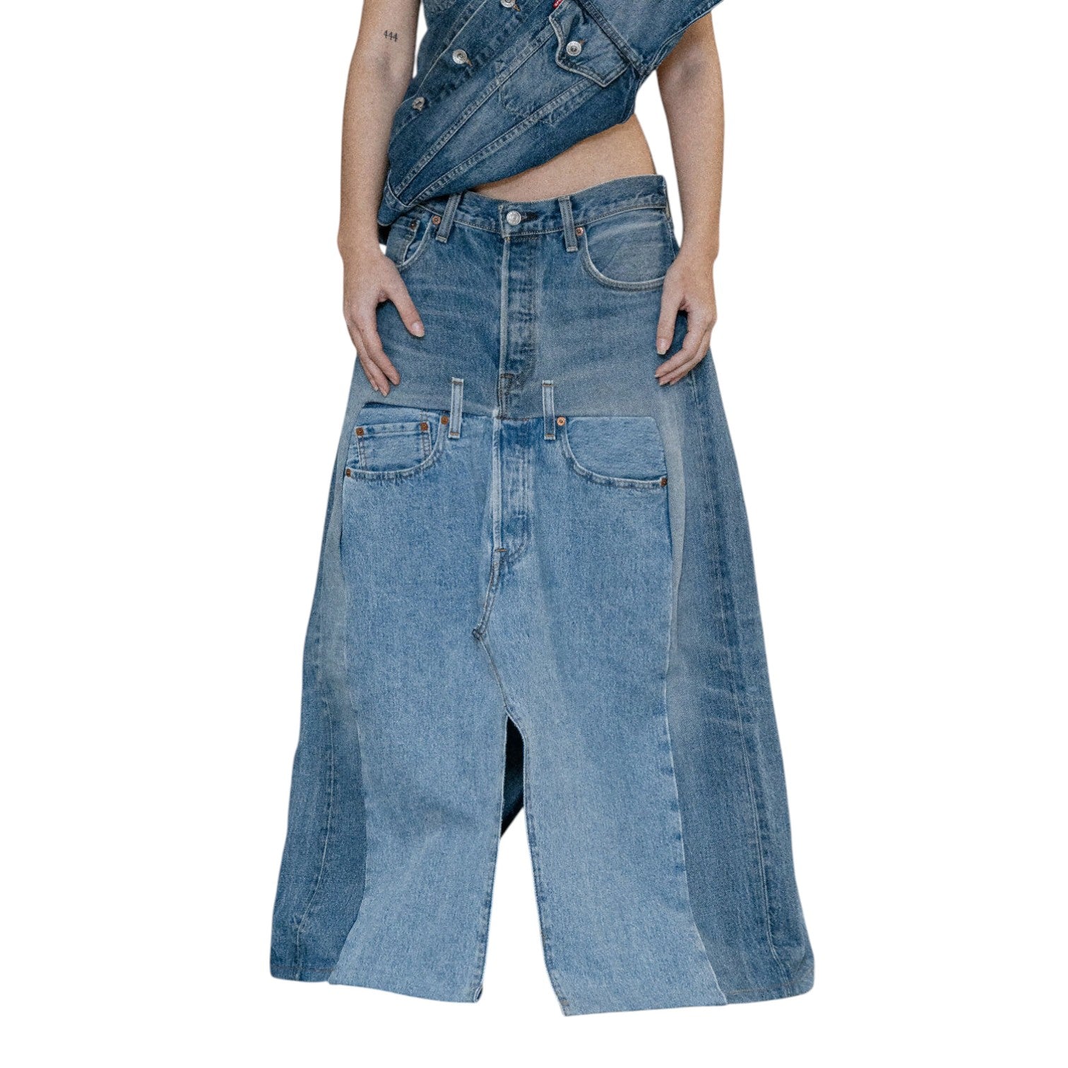 Double Denim Skirt