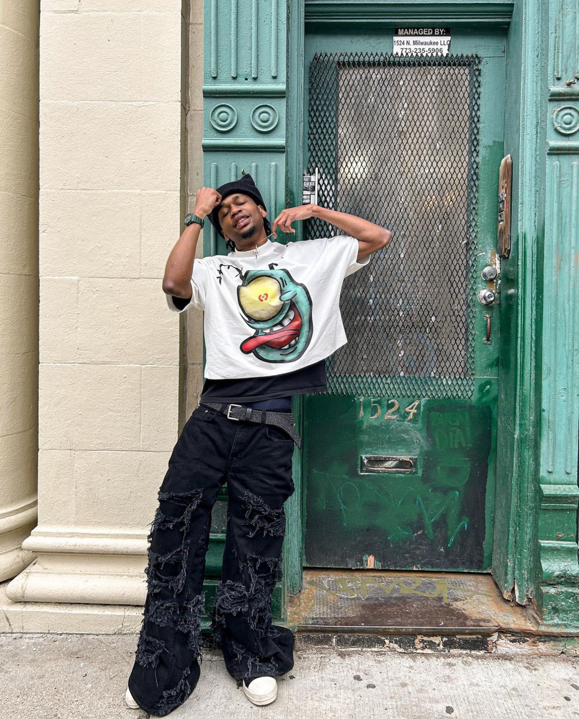 Black Crochet Cat Hat