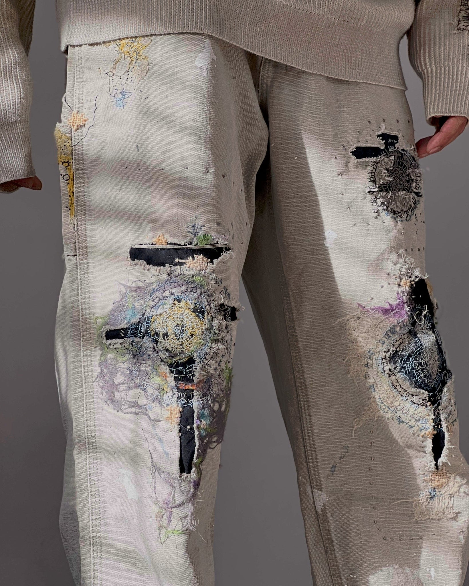 """Embroidered 'work pants