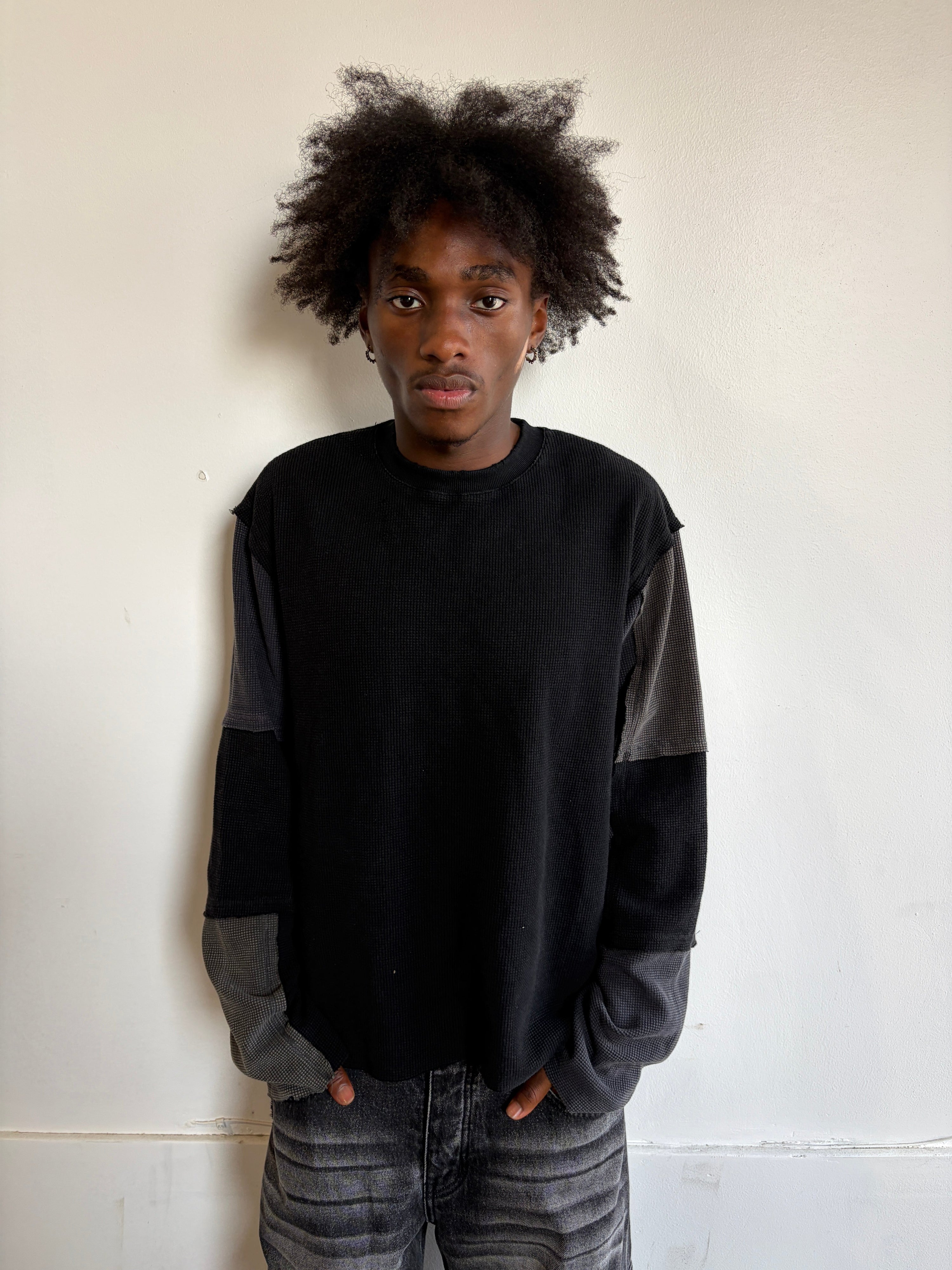 DISTRESSED PATCHWORK THERMAL - CHARCOAL
