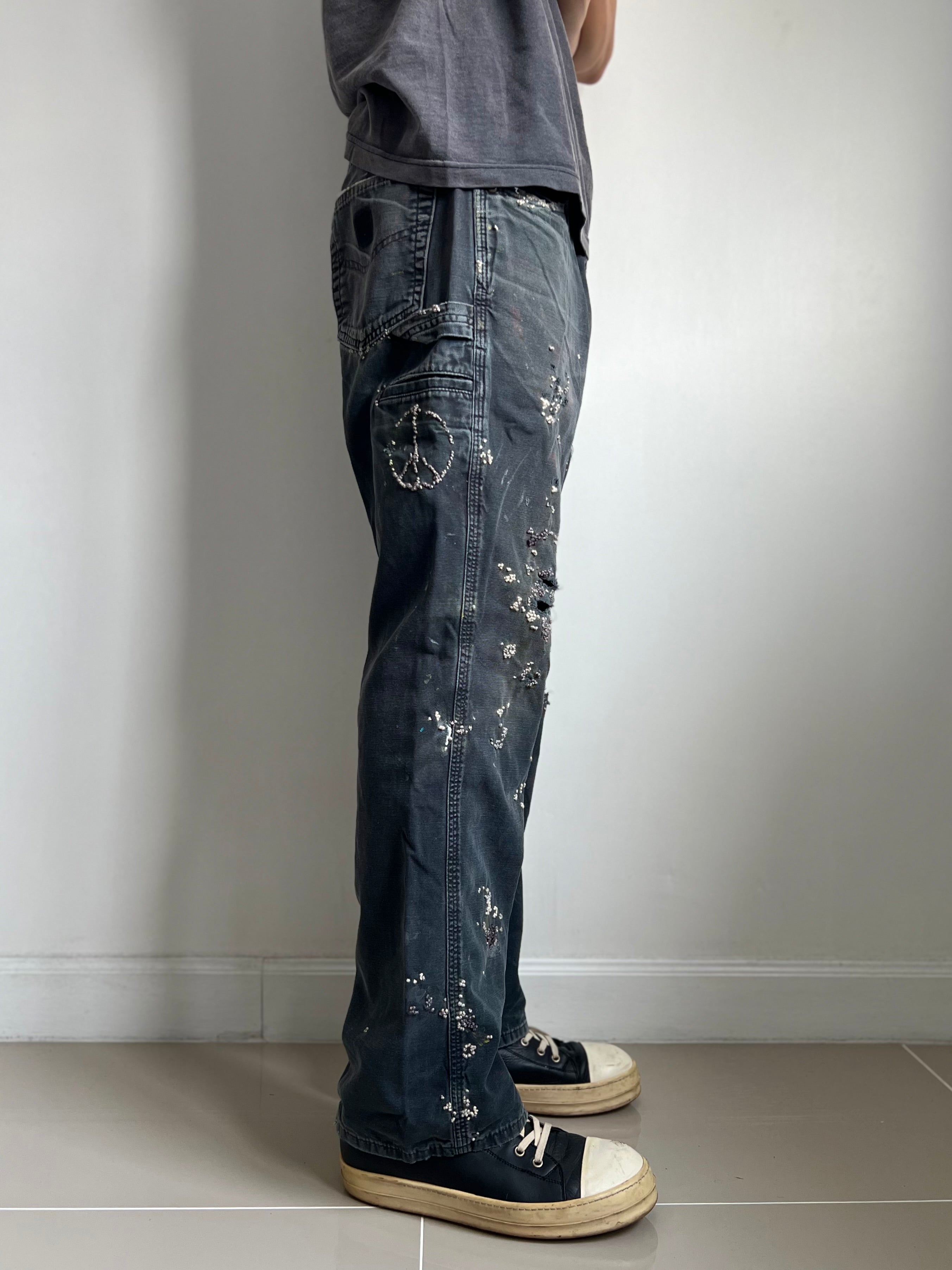 """Embroidered' Dot work pants