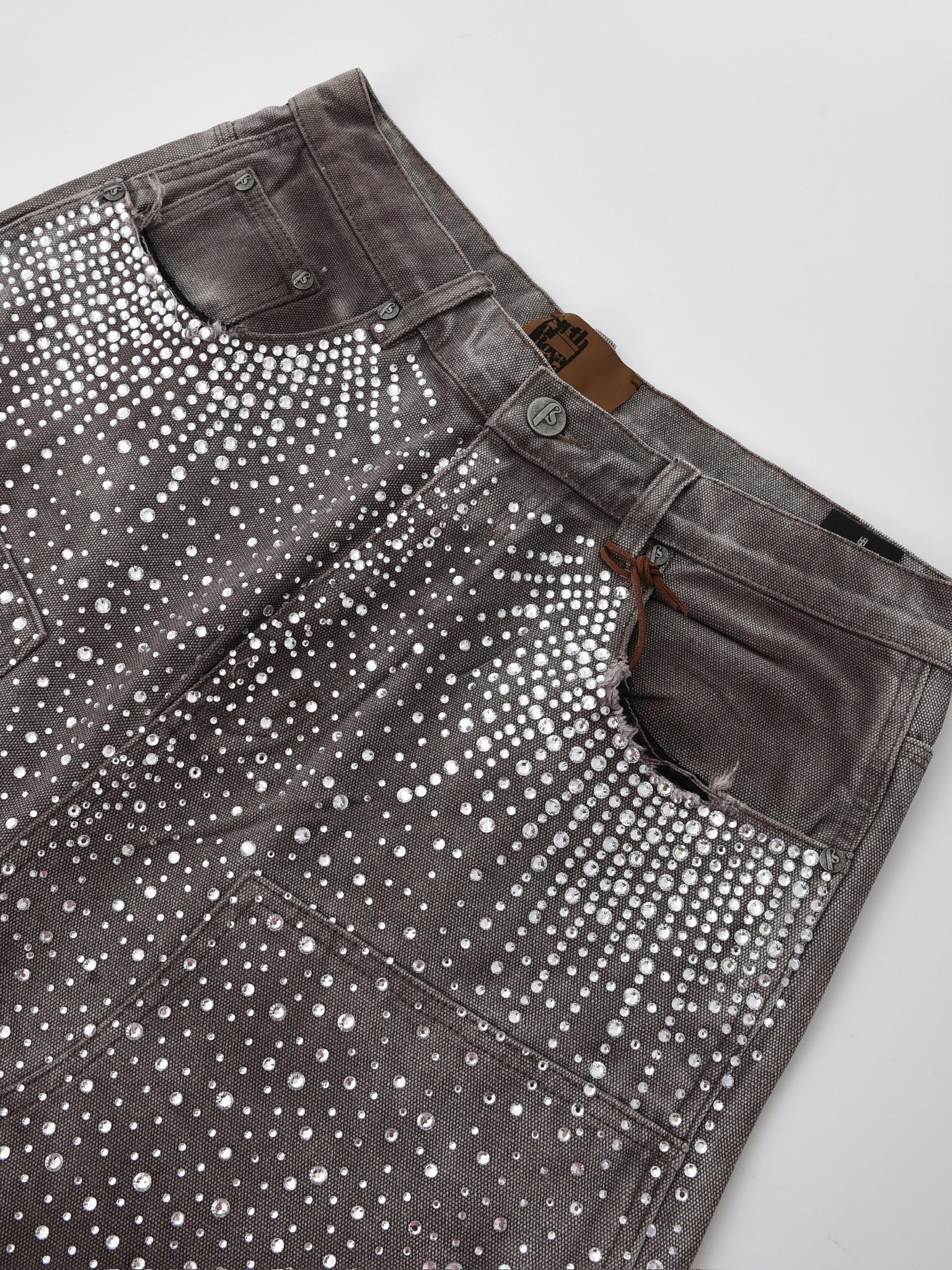 Redial 20k Diamond Jorts in Washed Brown