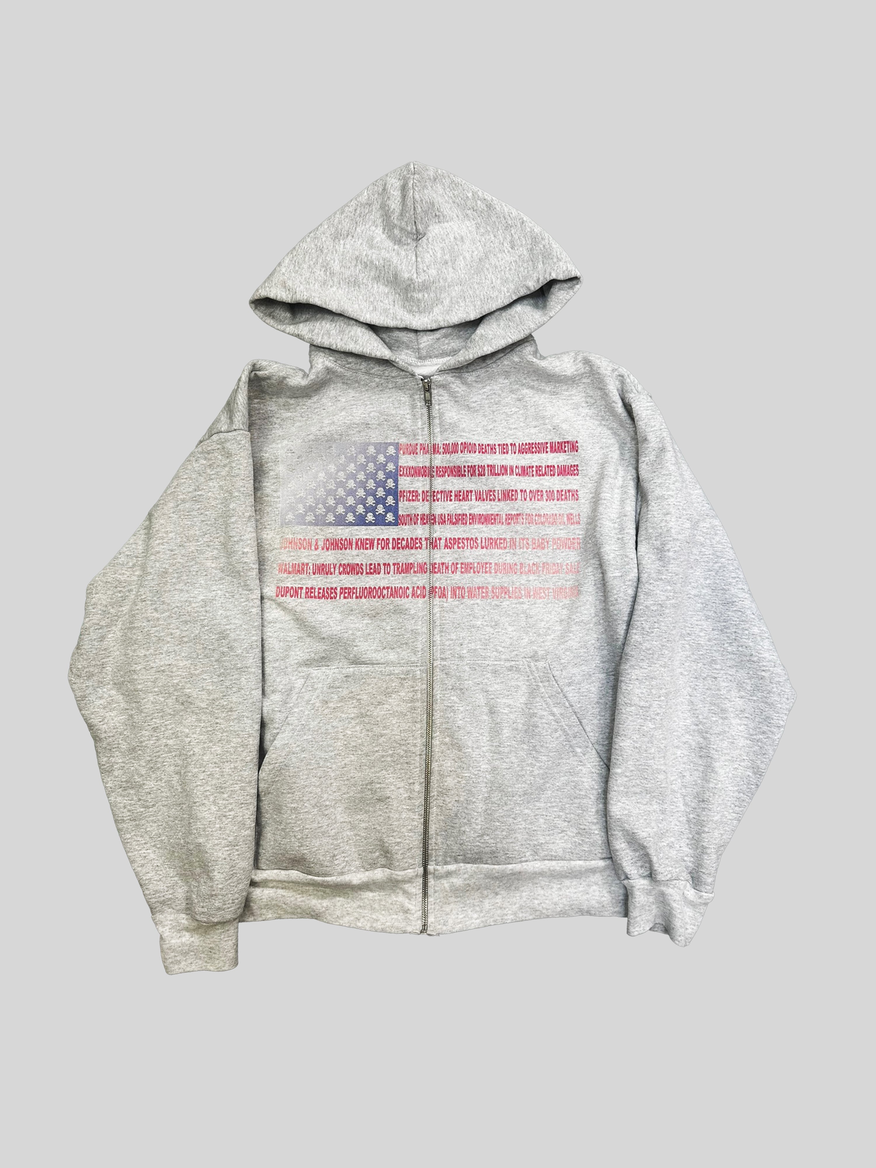MADE IN AMERIKA - Heavyweight Zip-Up Hoodie Grey