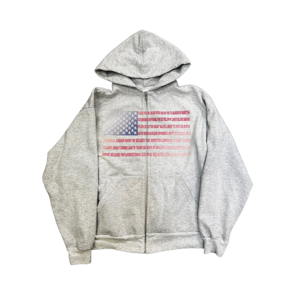 MADE IN AMERIKA - Heavyweight Zip-Up Hoodie Grey – Lowheads