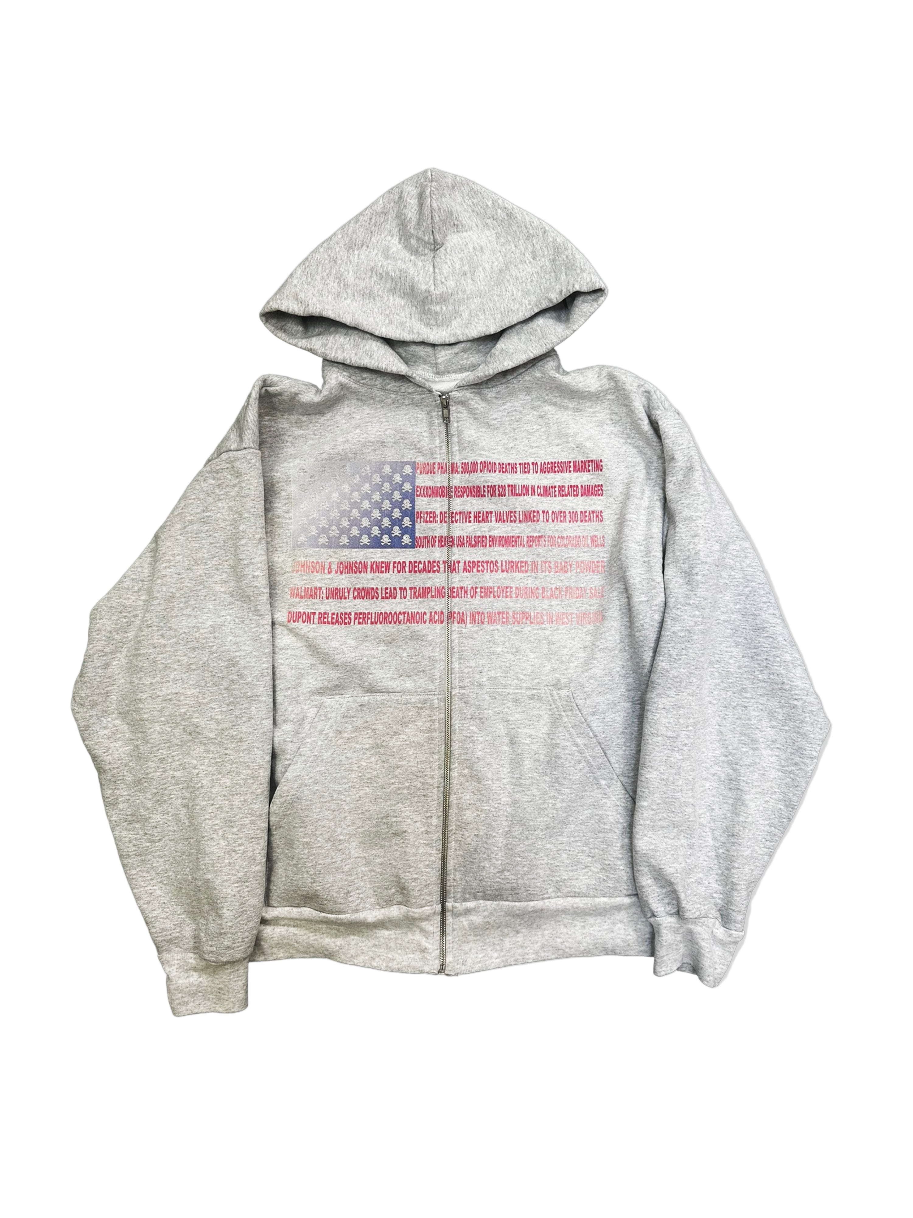 MADE IN AMERIKA - Heavyweight Zip-Up Hoodie Grey – Lowheads