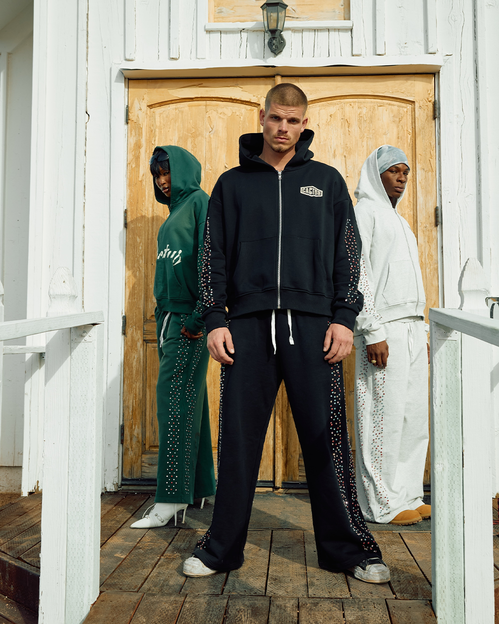 Crystal Cactus Sweats - Black