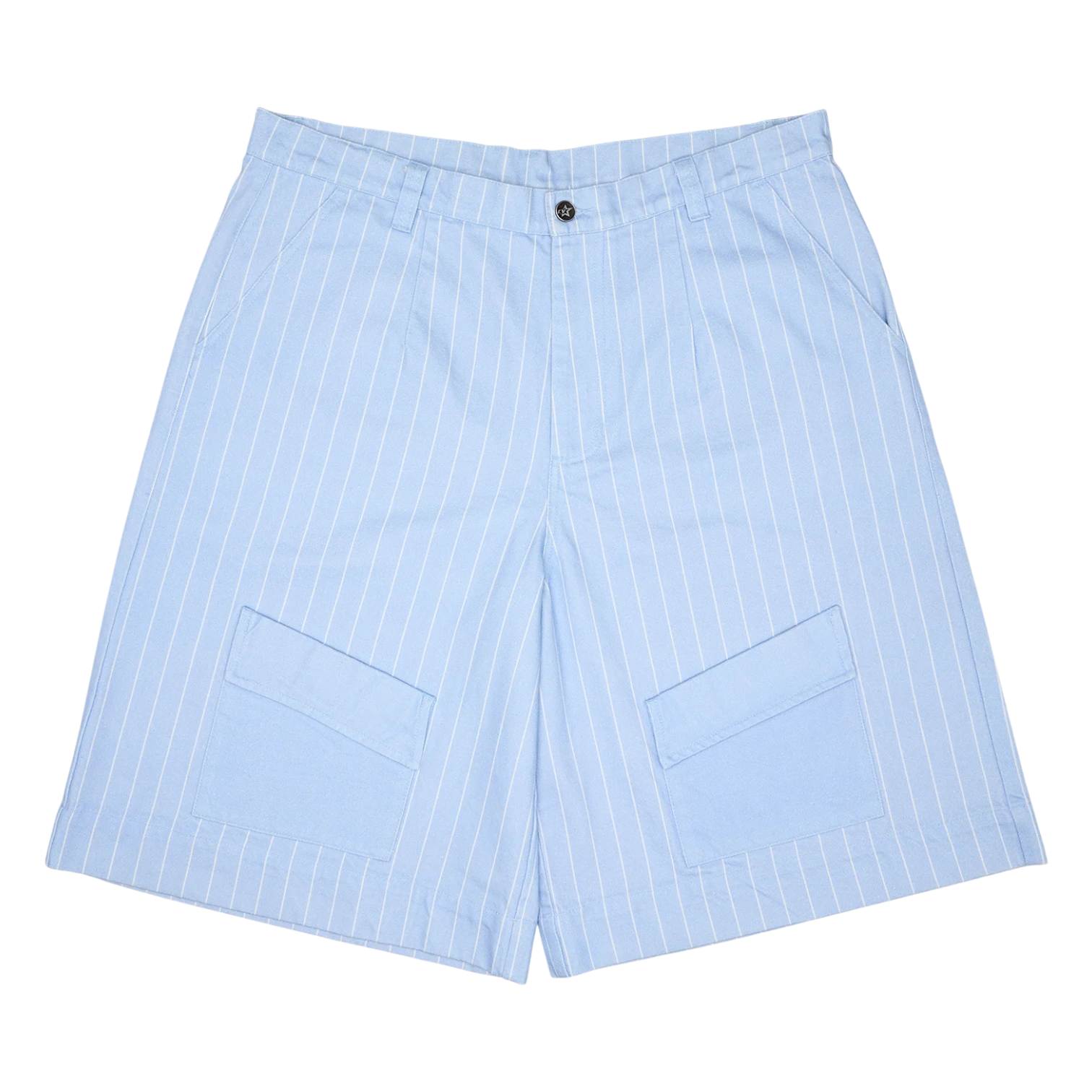 Pleated Cargo Pinstripe Shorts