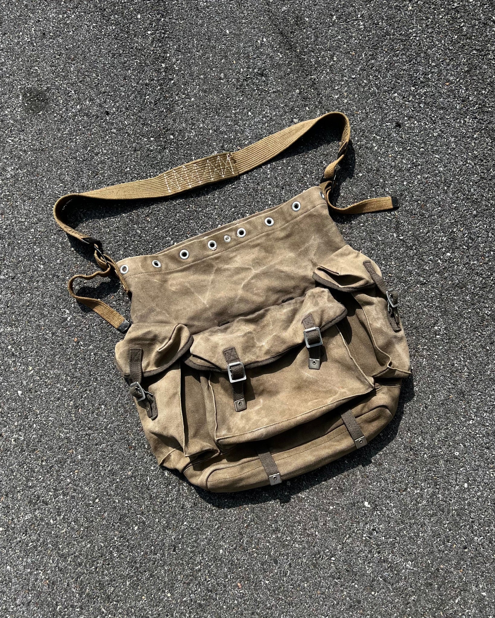 ""Military Canvas Crossbody Bag