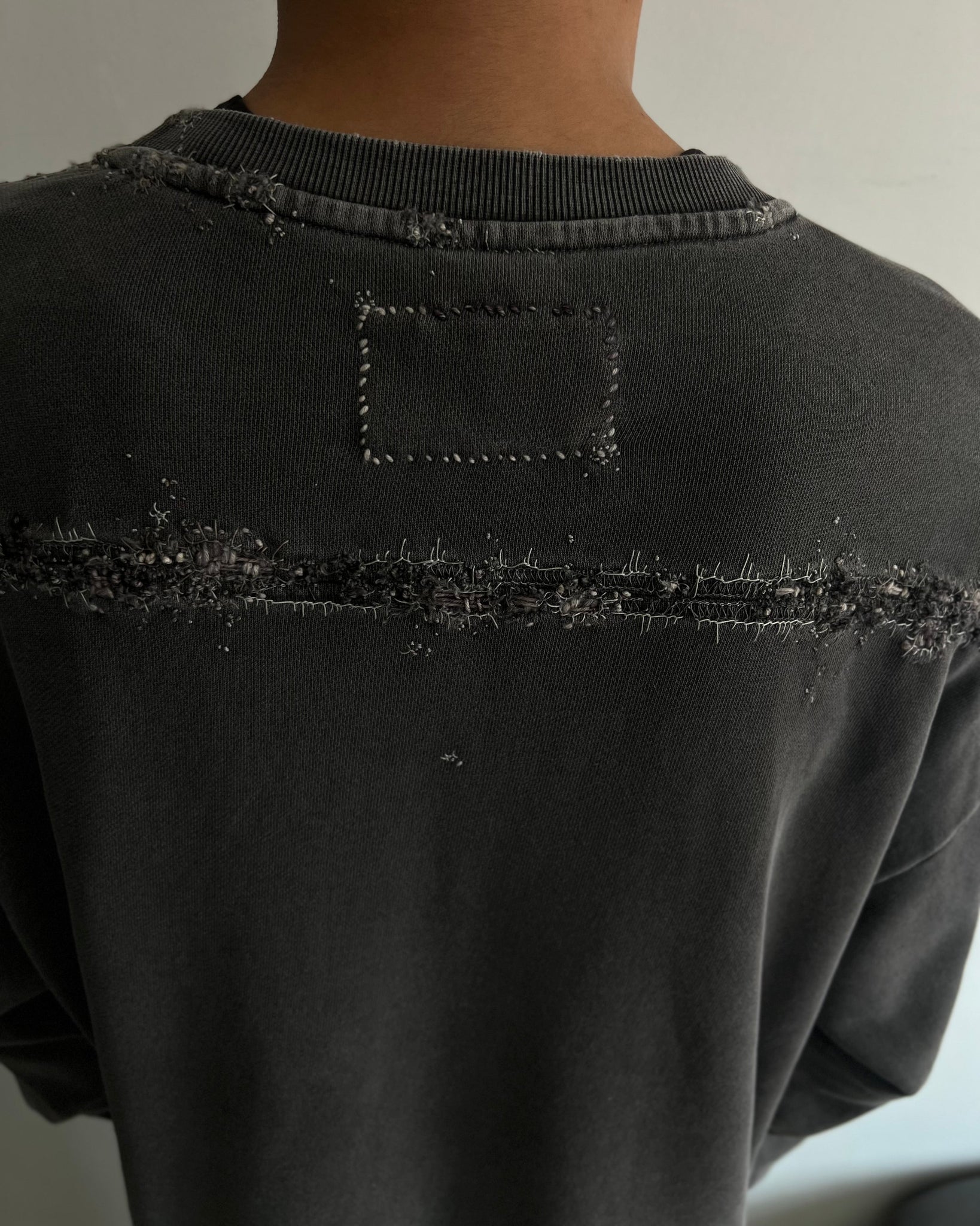 """Embroidered Grey Sweater