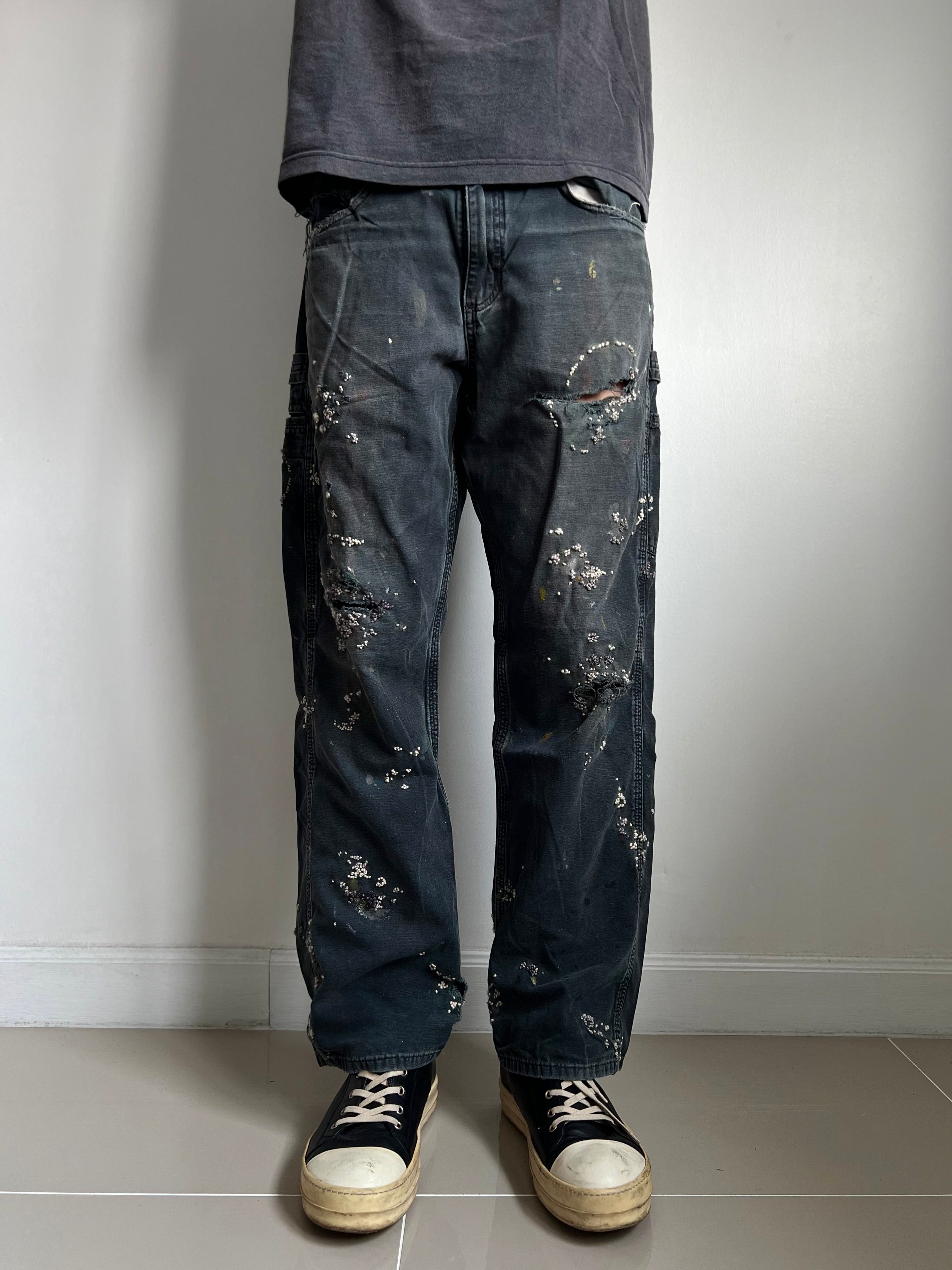 """Embroidered' Dot work pants